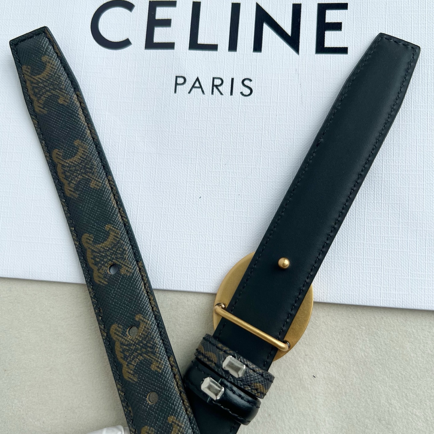 -Celin e新品纯铜扣女士腰带 意大利进口小牛皮 宽度2.5。