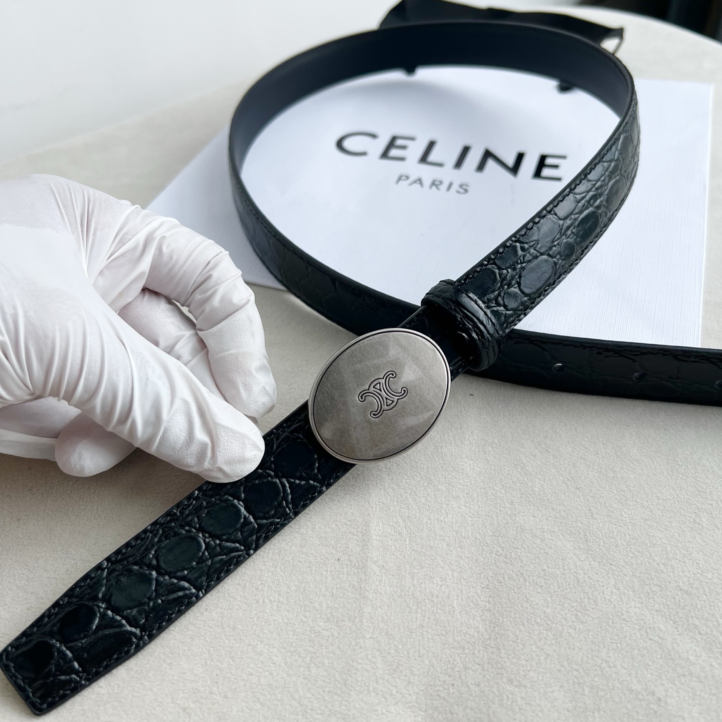 -Celin e新品纯铜扣女士腰带 意大利进口小牛皮 宽度2.5。