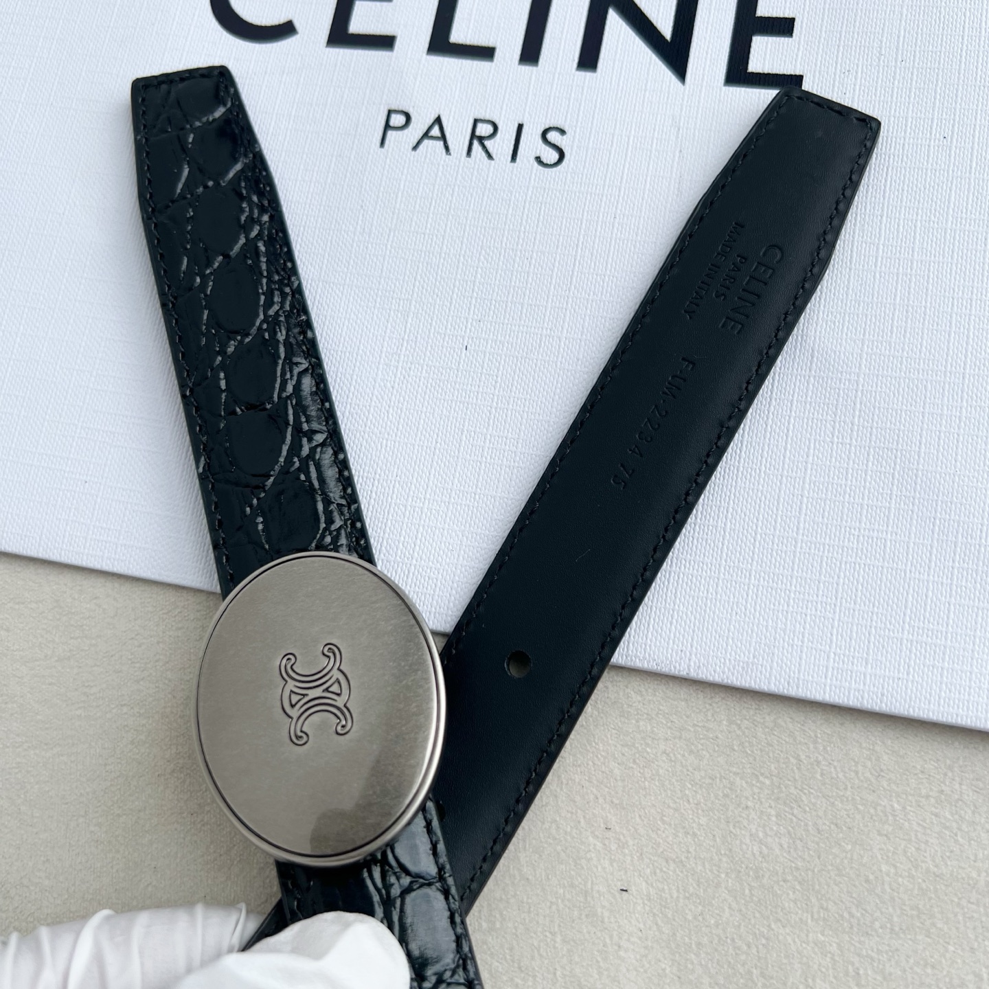 -Celin e新品纯铜扣女士腰带 意大利进口小牛皮 宽度2.5。