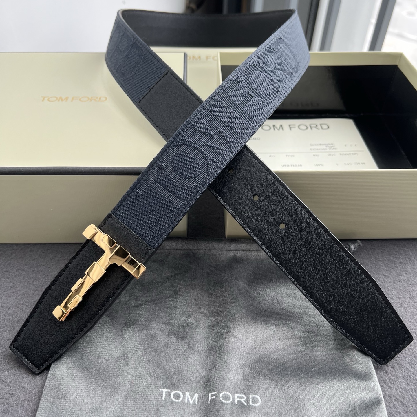 TF纳帕接织带款，亮光扣头，男士们所需的高级精品配饰 为大家带来一款渠道牛货！ 3.8cm