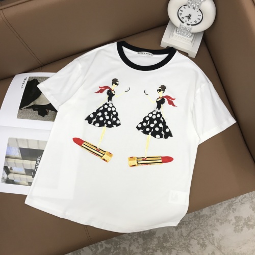 Alice + Olivia Women's White Polka Dot Graphic Tee with Lipstick Accent 1 Alice + Olivia Women's White Polka Dot Graphic Tee with Lipstick Accent