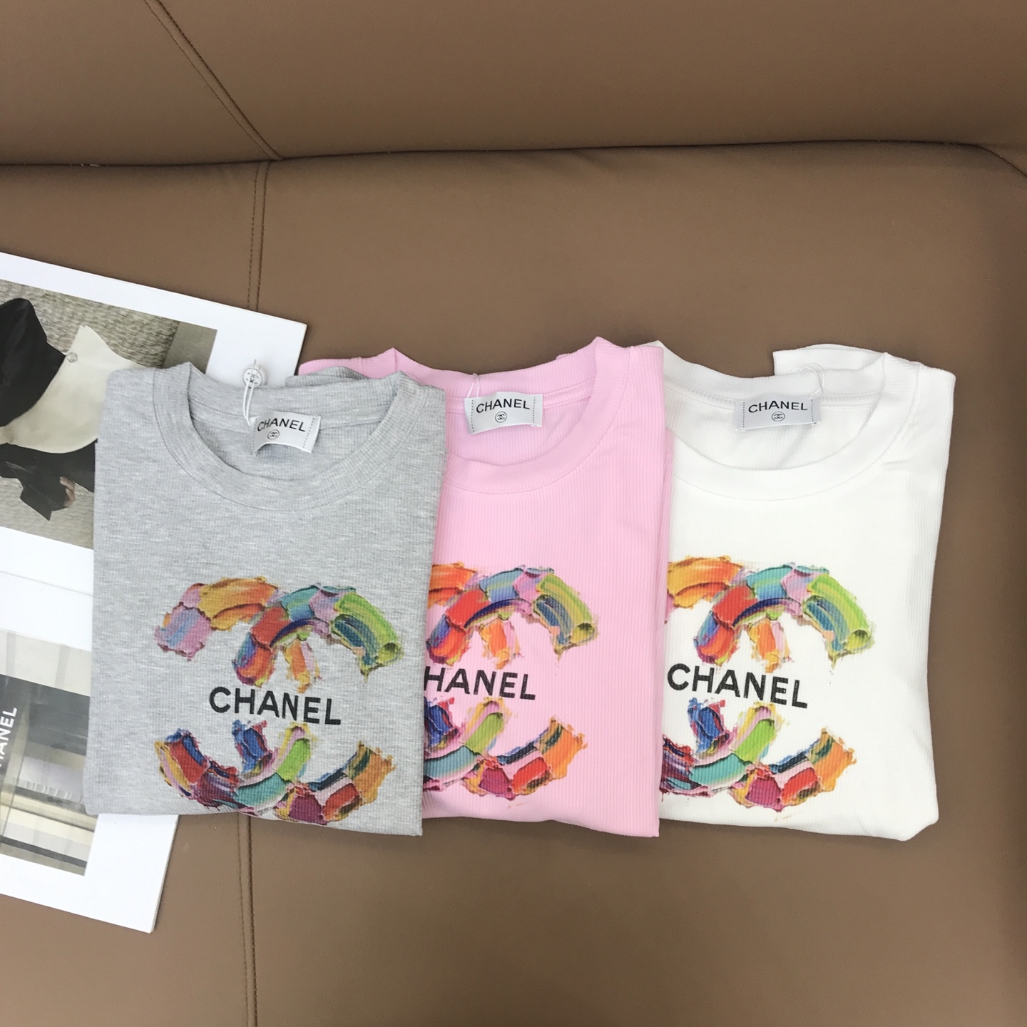 Chanel Women's Long Sleeve T-Shirt with Colorful CC Logo - Stylish & Comfortable 3 i1755767033766 7083 0 1