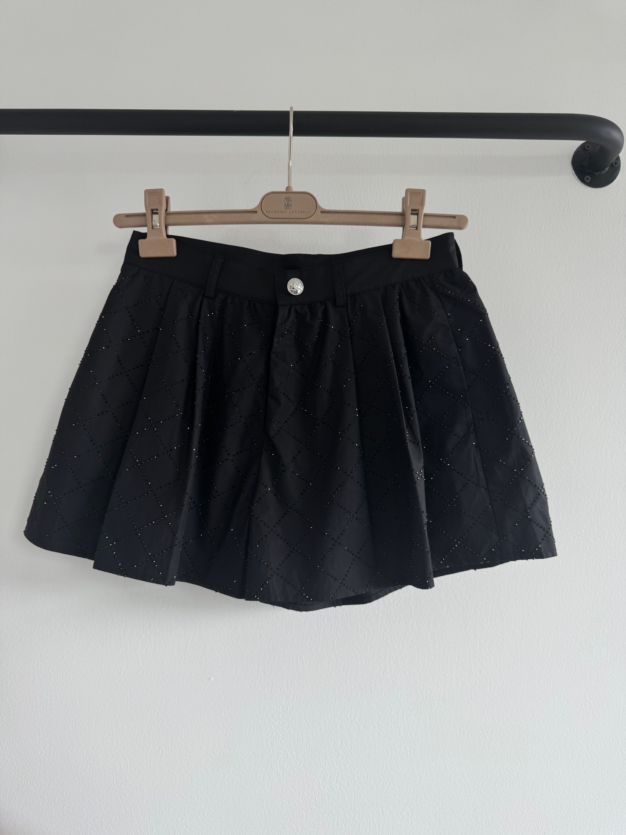 CHA*NEL Rhinestone Embellished Hoodie and Shorts Set - Black & White 7 a1745815014848 8731