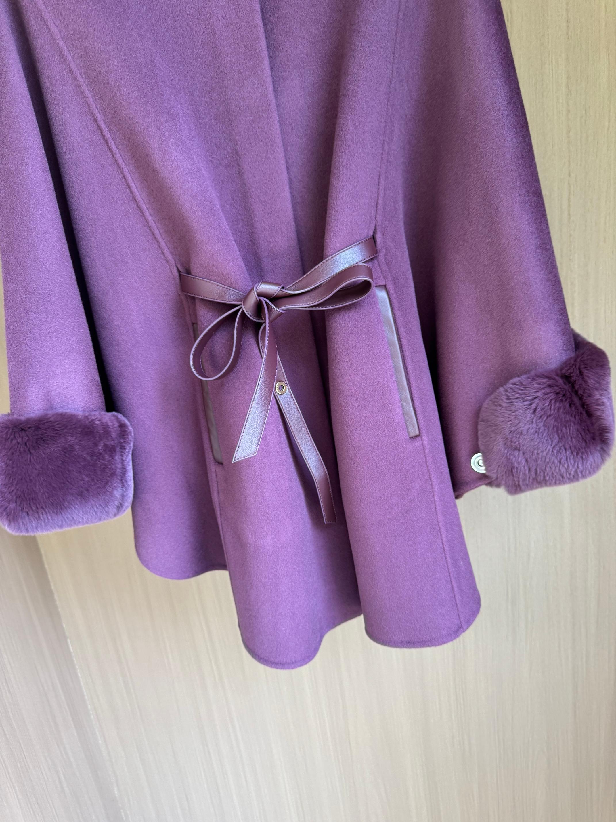 Elegant Wool Blend Cape Coat with Faux Fur Collar - 9 Colors Available 6 a1757139419278 0187