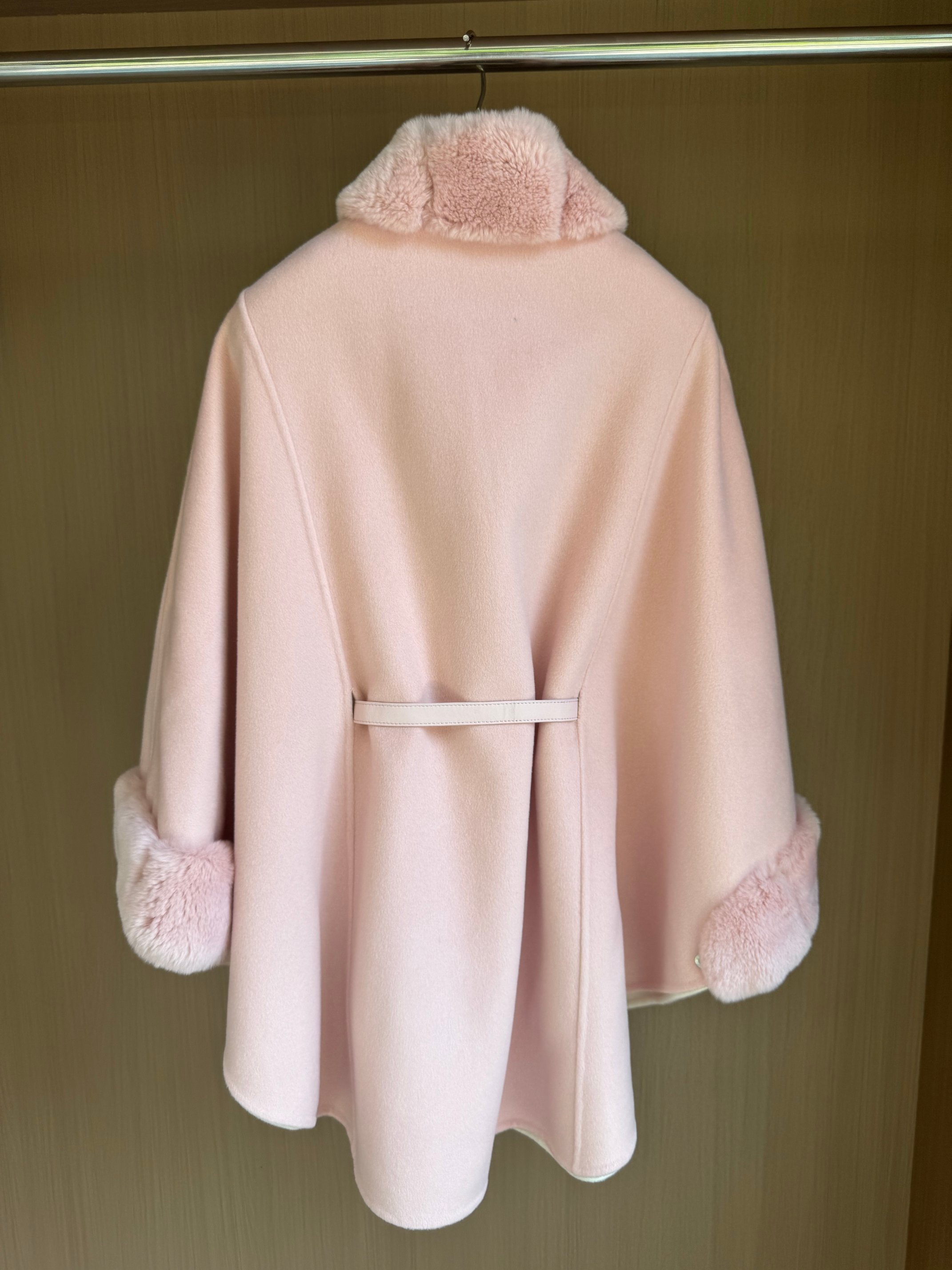 Elegant Wool Blend Cape Coat with Genuine Leather Belt - 9 Stylish Colors 7 a1757141385363 0182