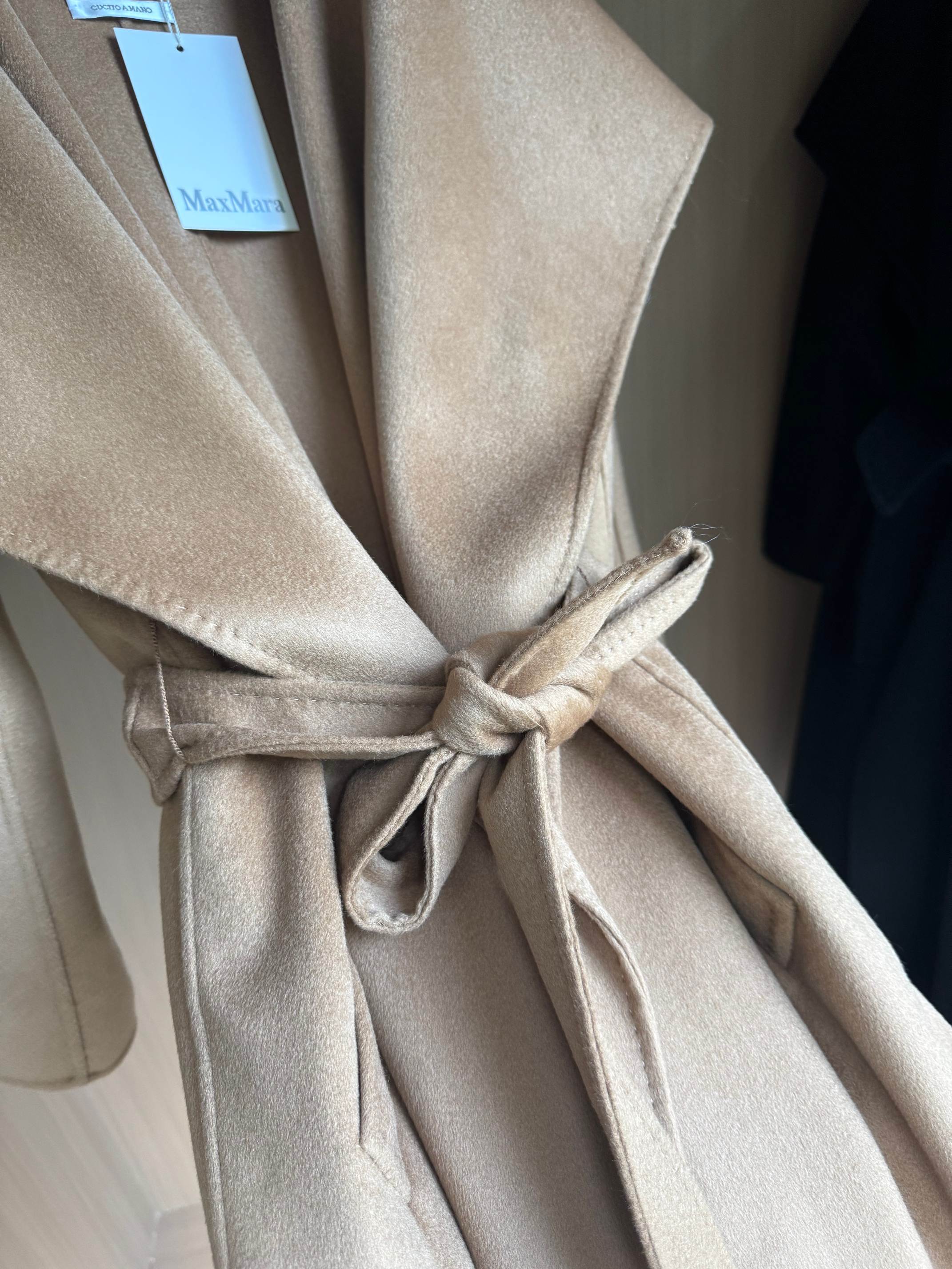 Elegant Pure Cashmere Overcoat with Oversized Lapel & Waist Belt - M Style 6 a1757225907379 4176