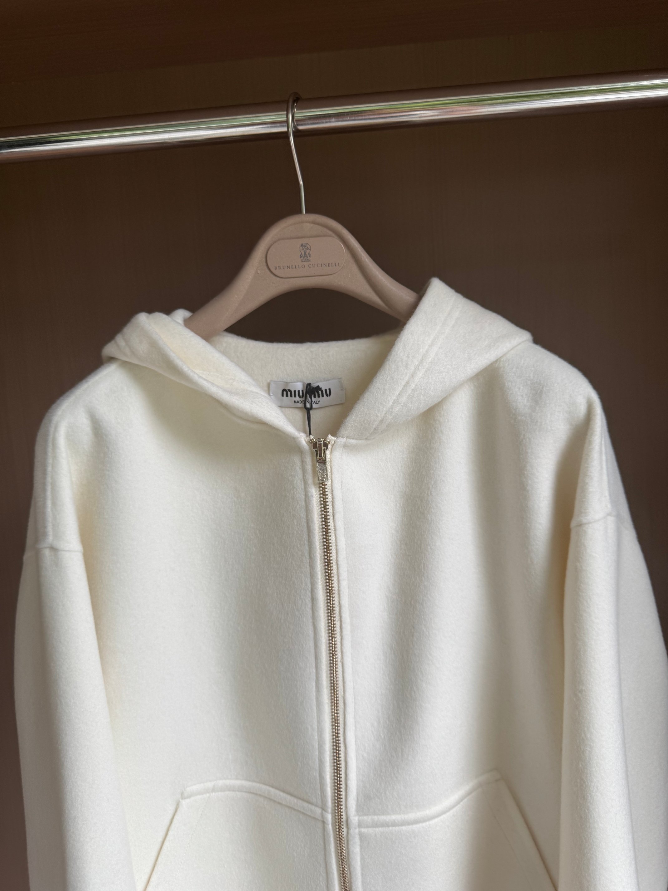 MI*U Women's Zip-Up Hooded Wool-Cashmere Blend Short Coat - Elegant & Warm 5 a1757408152958 0155