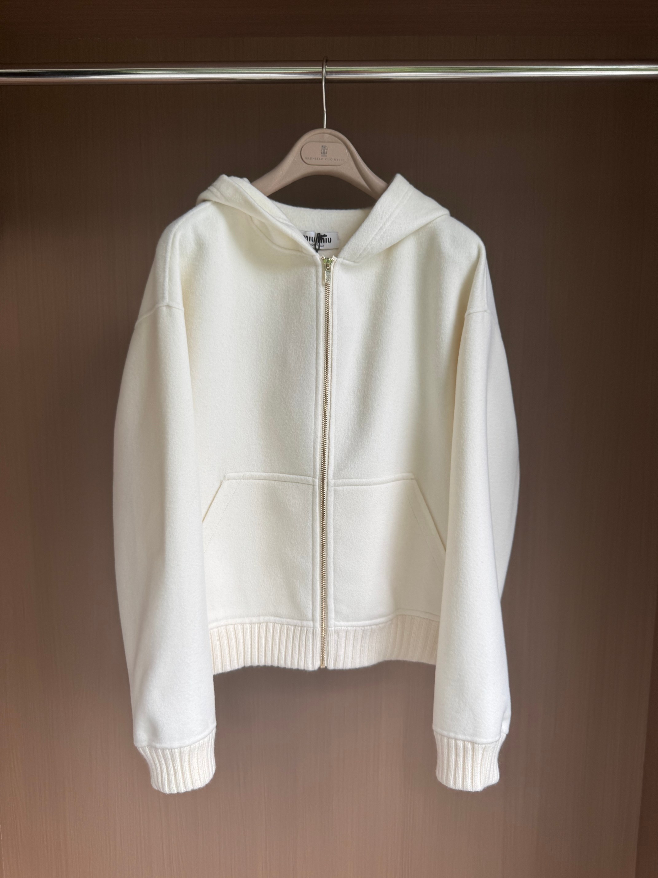 MI*U Women's Zip-Up Hooded Wool-Cashmere Blend Short Coat - Elegant & Warm 2 a1757408152959 0007