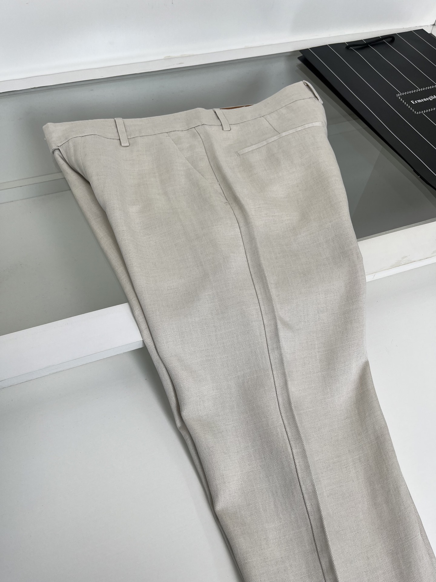 High-quality 公司订单ZE*NA杰*亚 品质控推荐！口碑款 天丝亚麻老钱西裤腰直筒休闲裤 经