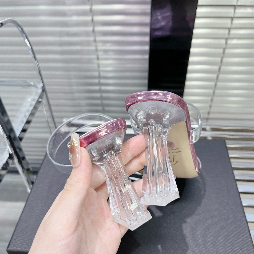 Unknown Giuseppe Zanotti 春夏新款水晶高跟拖鞋