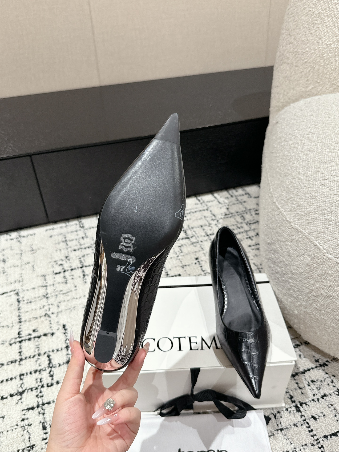 Top 750 Cotemp Pointy Hill Heel Shoe Series with Silk Embroidery - 图片 9