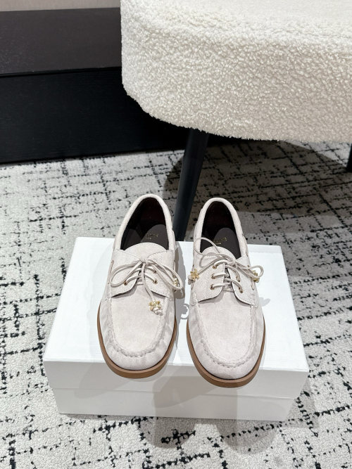 Celine Women's Flat Loafers in Suede With Lace-Up Detail - Available in All Sizes 2 Celine Women's Flat Loafers in Suede With Lace-Up Detail - Available in All Sizes