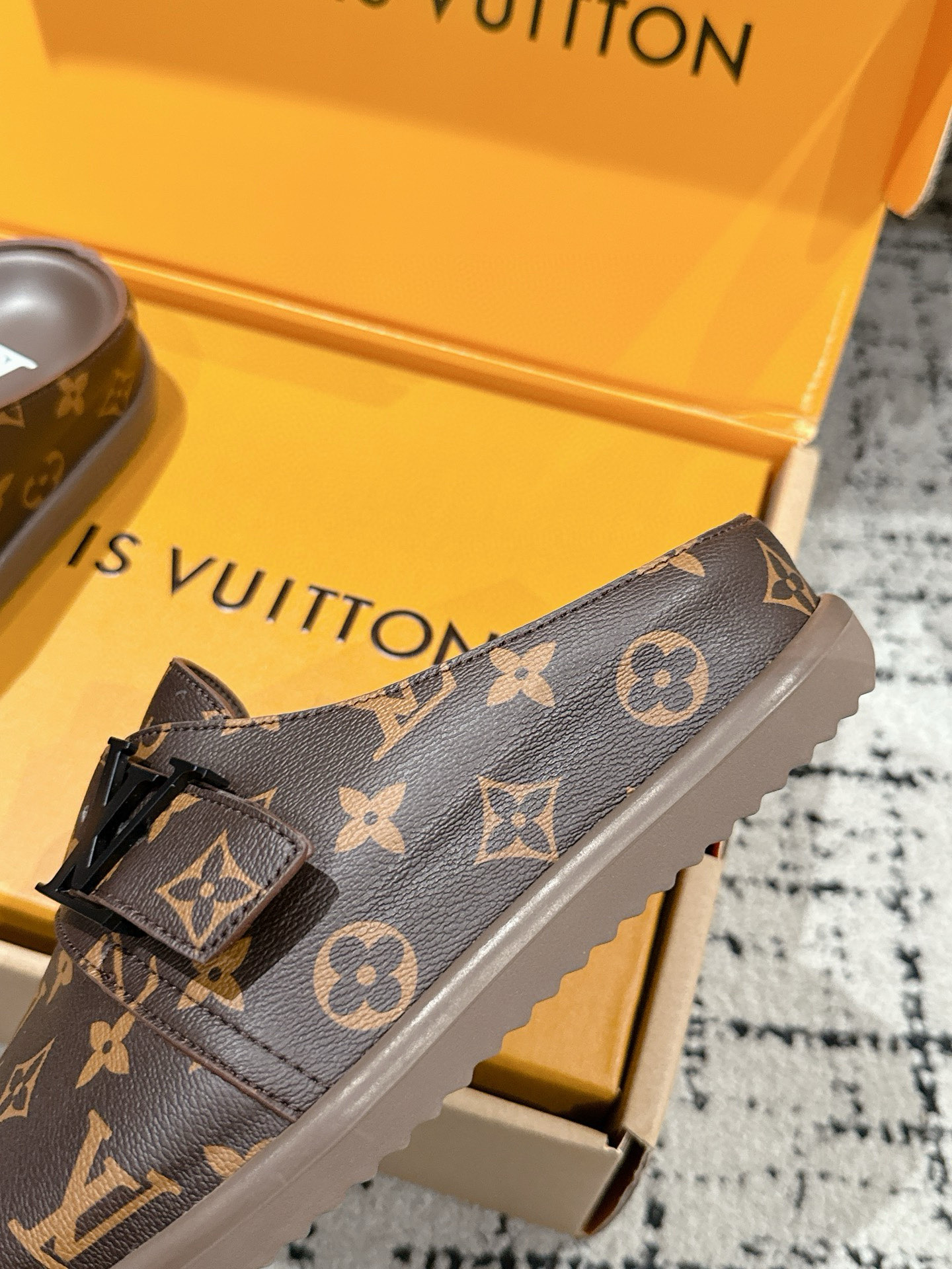 Louis Vuitton Easy Monogram Leather Sandals | Adjustable Strap & Comfort 9 i1755427903068 816 0 7