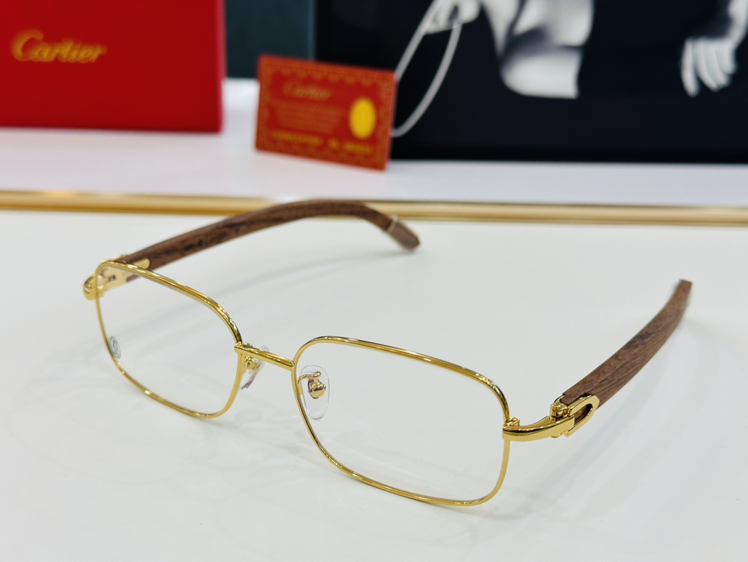 Cartier-卡家CT31361Size55口18-140男士推荐不挑脸型佩戴舒适可配近视镜片木制腿