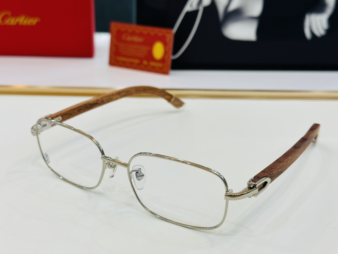 Cartier-卡家CT31361Size55口18-140男士推荐不挑脸型佩戴舒适可配近视镜片木制腿