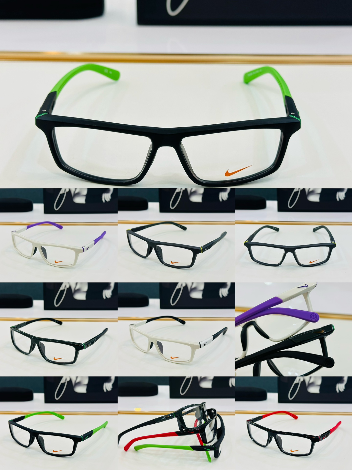 NIKE 7085 Size: 55 13-145 men — Glasses-y sports and leisure, light shelf - 图片 9