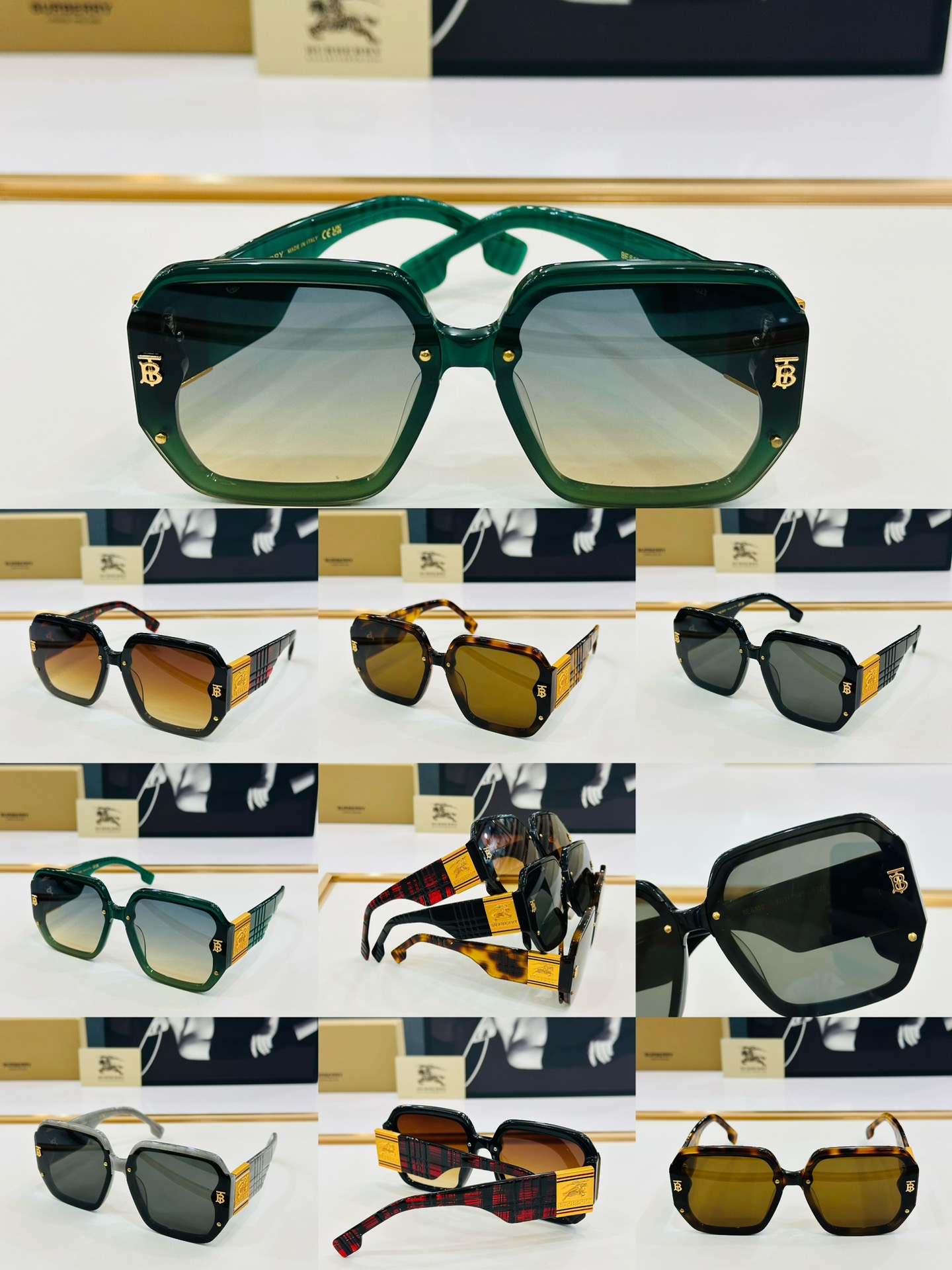 高品质BURBERR*巴家BE6102Size68口11-145女款太阳眼镜[得意[愉快]K意大利进口材