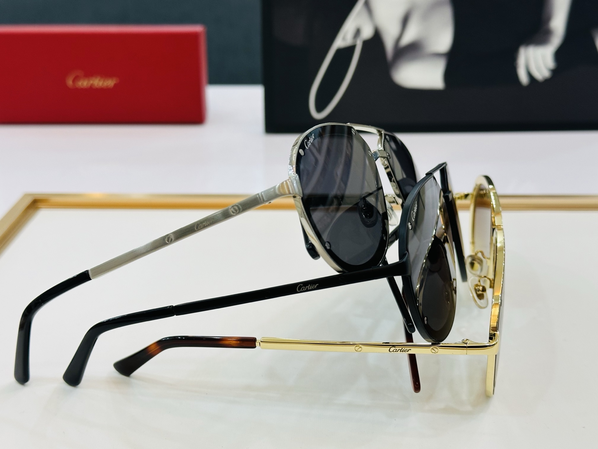 Cartier 卡家 MODEL CT0195S  Size：60口17-140   经典太阳眼镜，开车