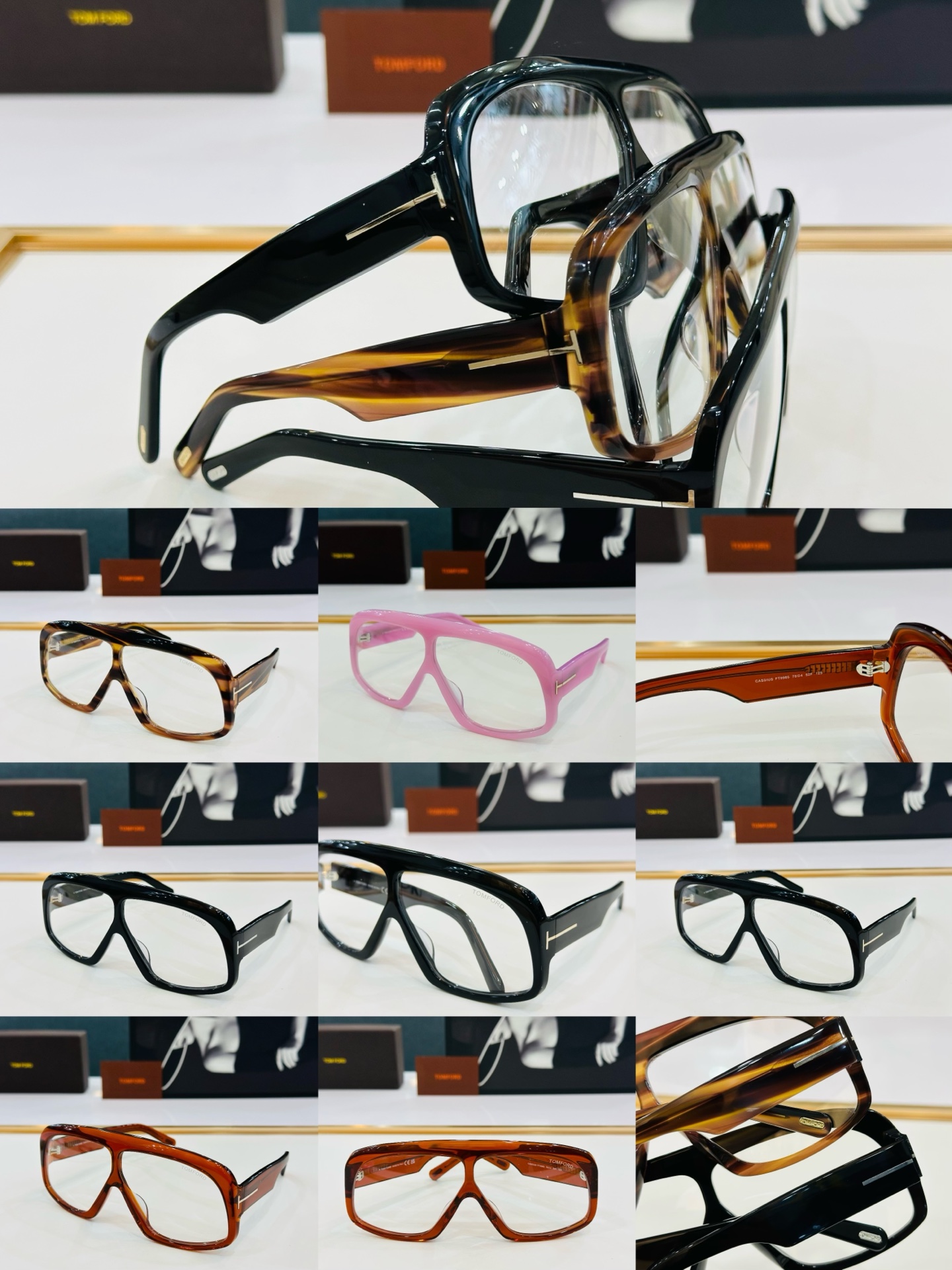 TOM FOR*🔻 汤姆家 官网新款 FT0965 Size：78口4-125 经典时尚 C大框 永不过