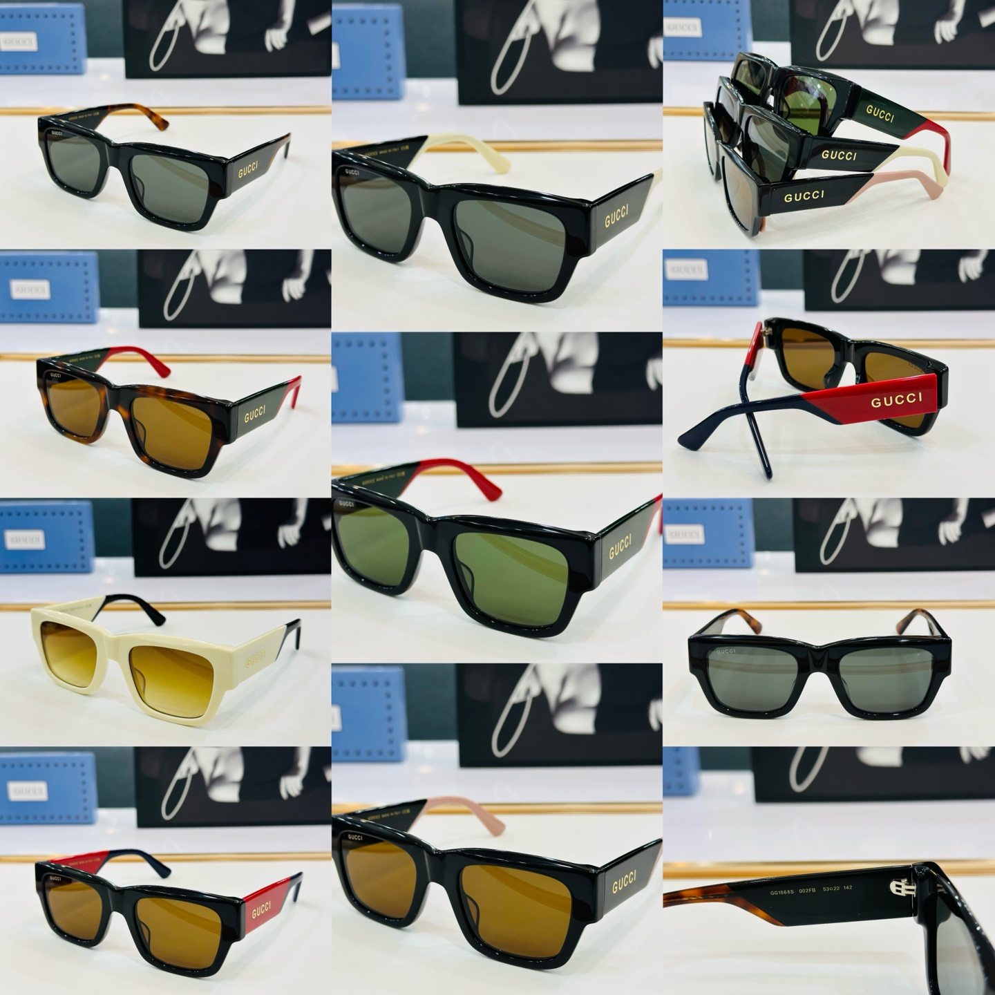 GUCC* 古家 GG1668S 🐝🐝系列 Size：53口22-142  🍁🍁b超绝品质 太阳镜 。 