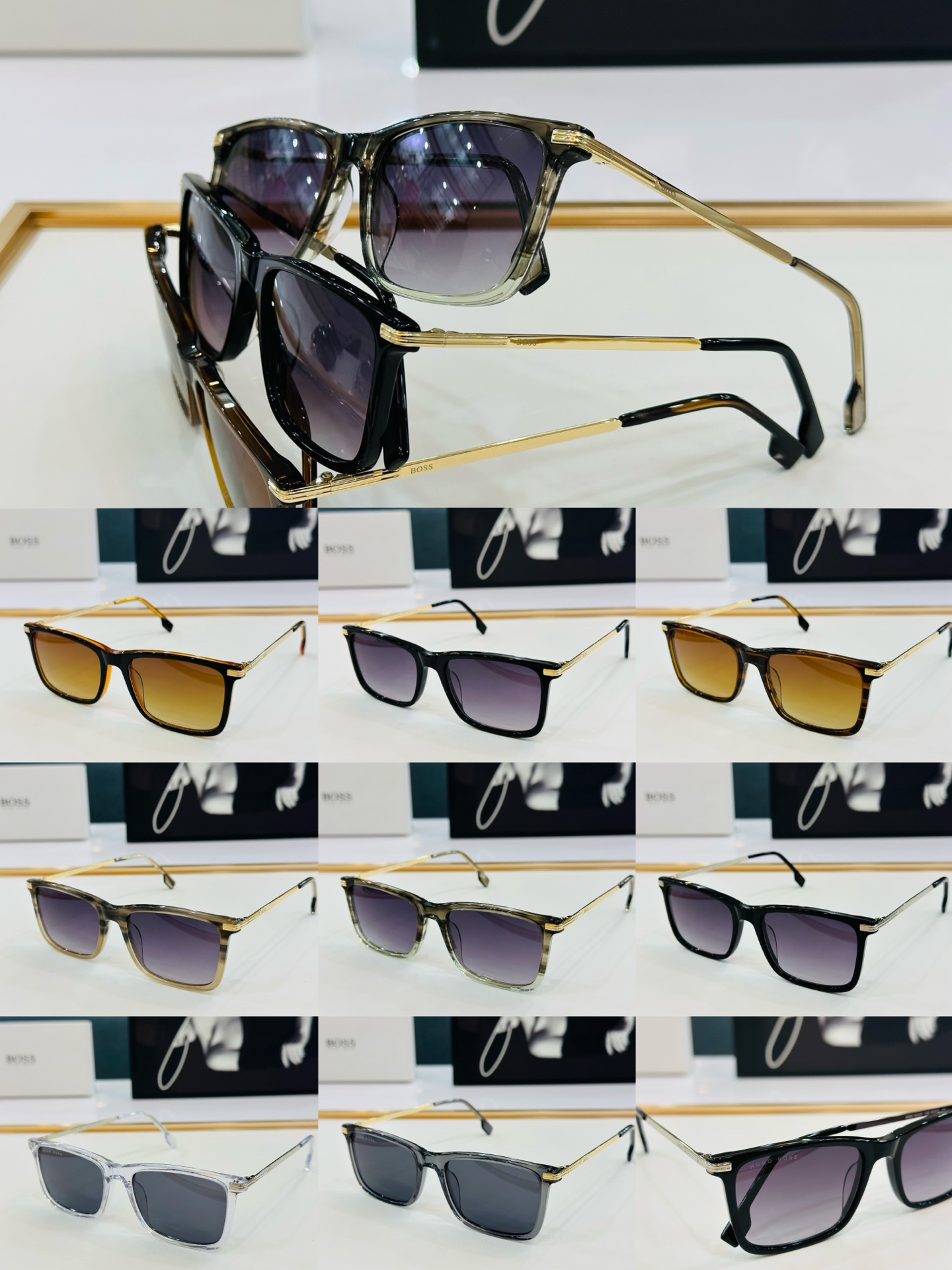 🆕 BOSS 1614/F Size：55口17-145 🕶🕶💋💋👣👣  不挑脸 🍁经典不过时框型 品质