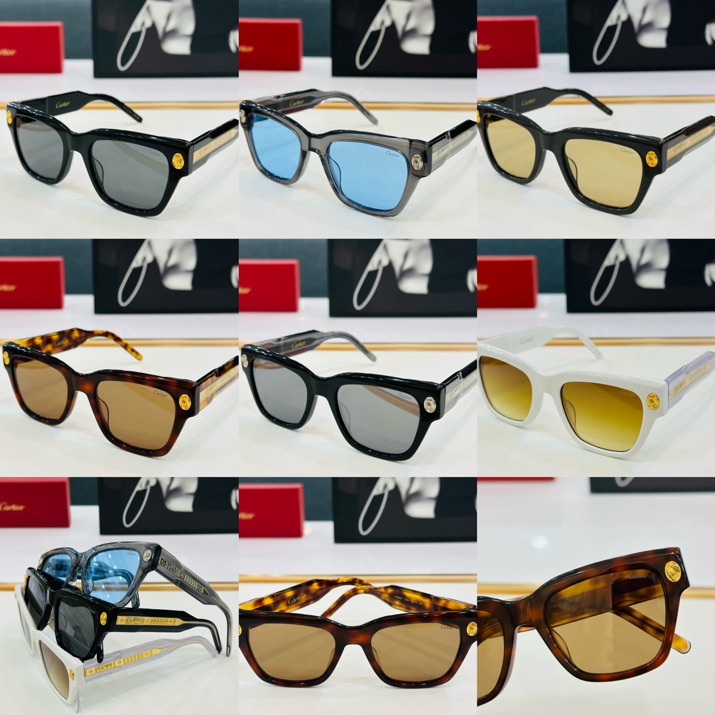 🆕 原版Cartie* 卡家 官网经典款 太阳镜 CT5910  Size：54口19-145 电镀工艺