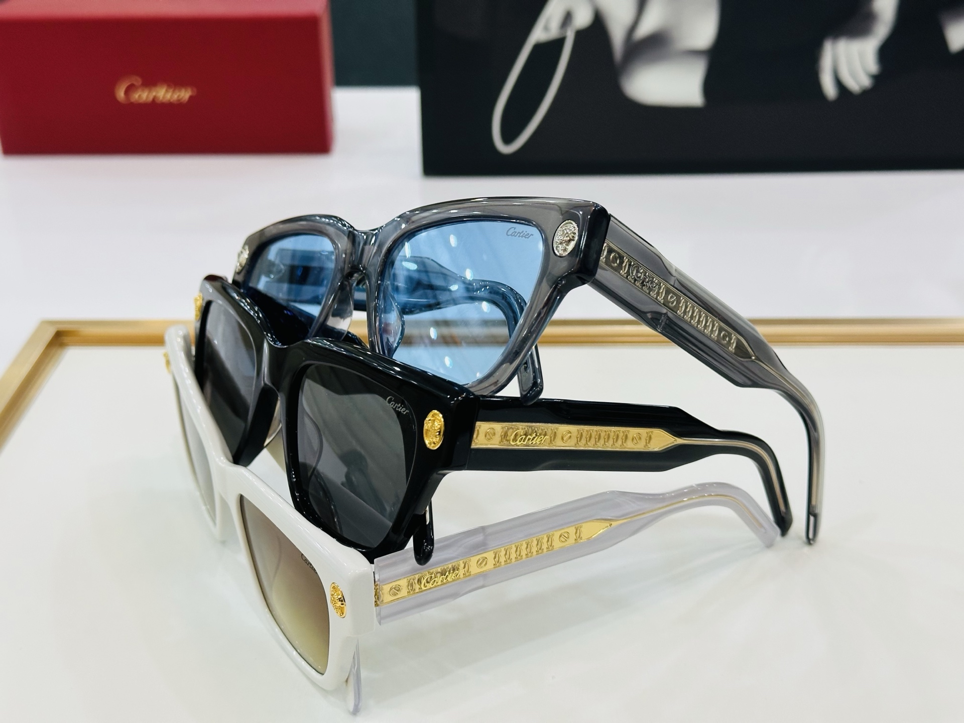 🆕 原版Cartie* 卡家 官网经典款 太阳镜 CT5910  Size：54口19-145 电镀工艺