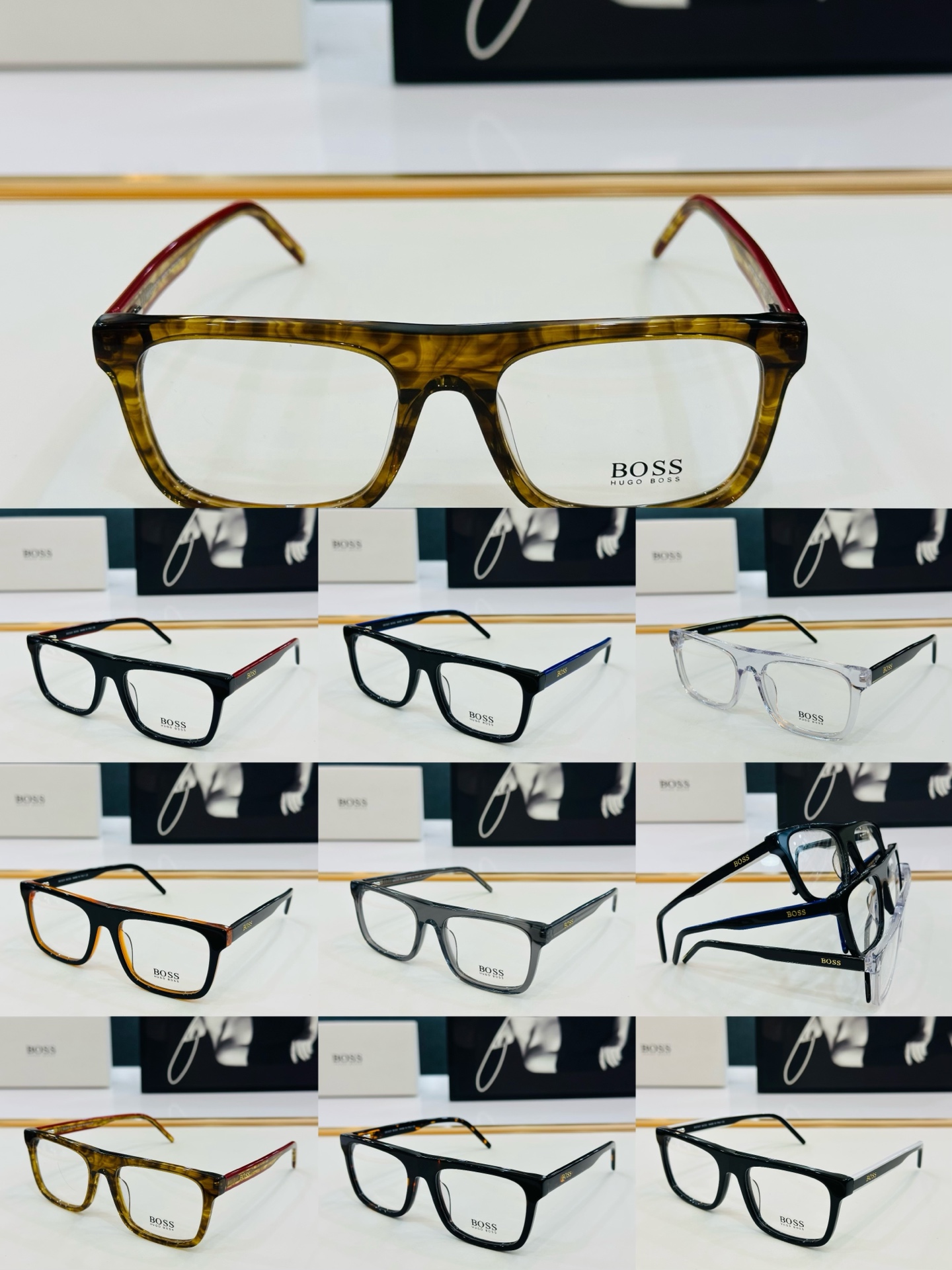 🆕 BOSS HG1297  Size：55口19-145 🕶🕶💋💋👣👣  高品质 不挑脸 🍁经典不过时
