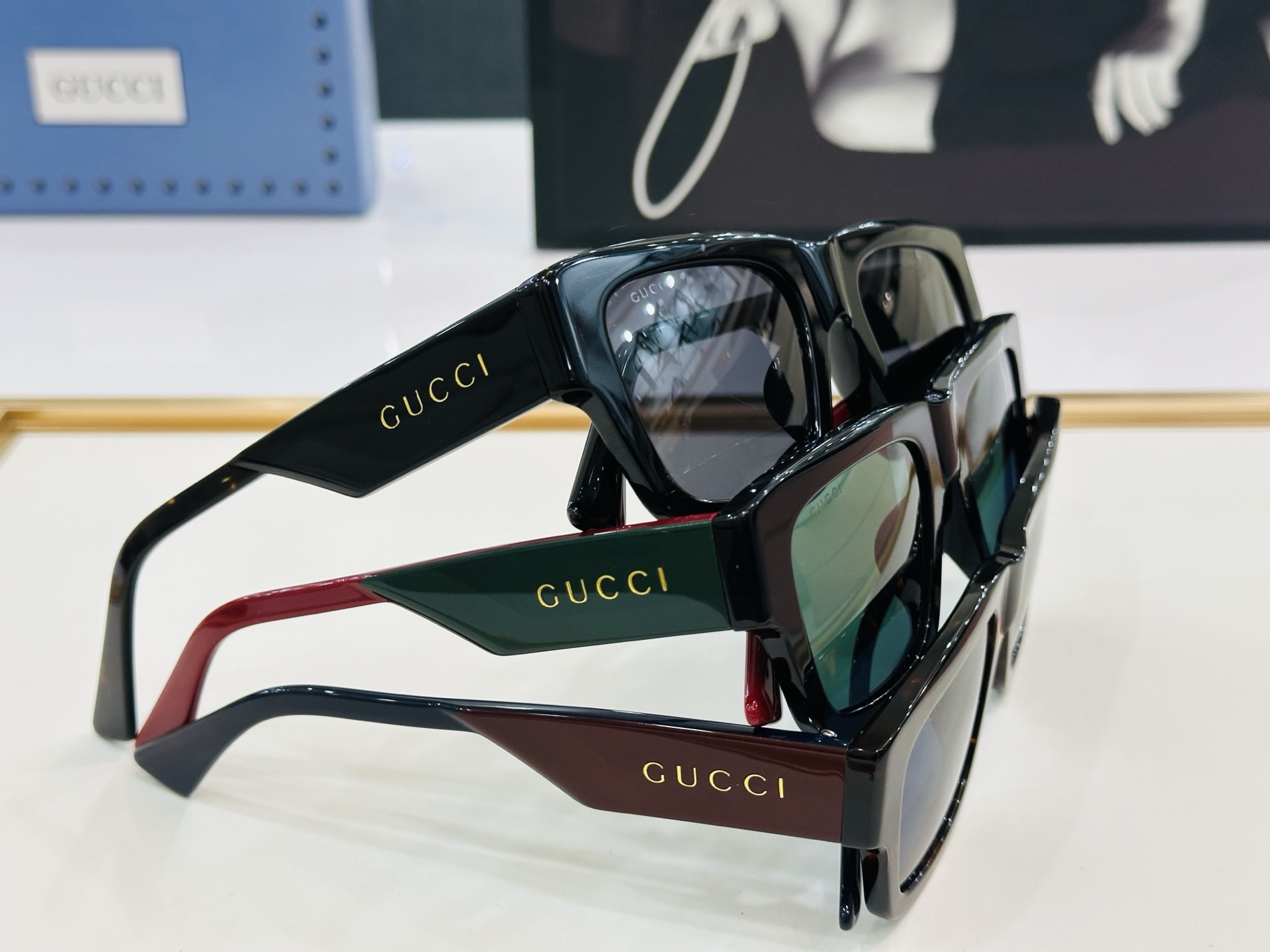 🔺GUCC*🔻 古家GG1668S Size：52口21-145 女士款 搭配镜框🔝🔝B时尚靓丽 个性十