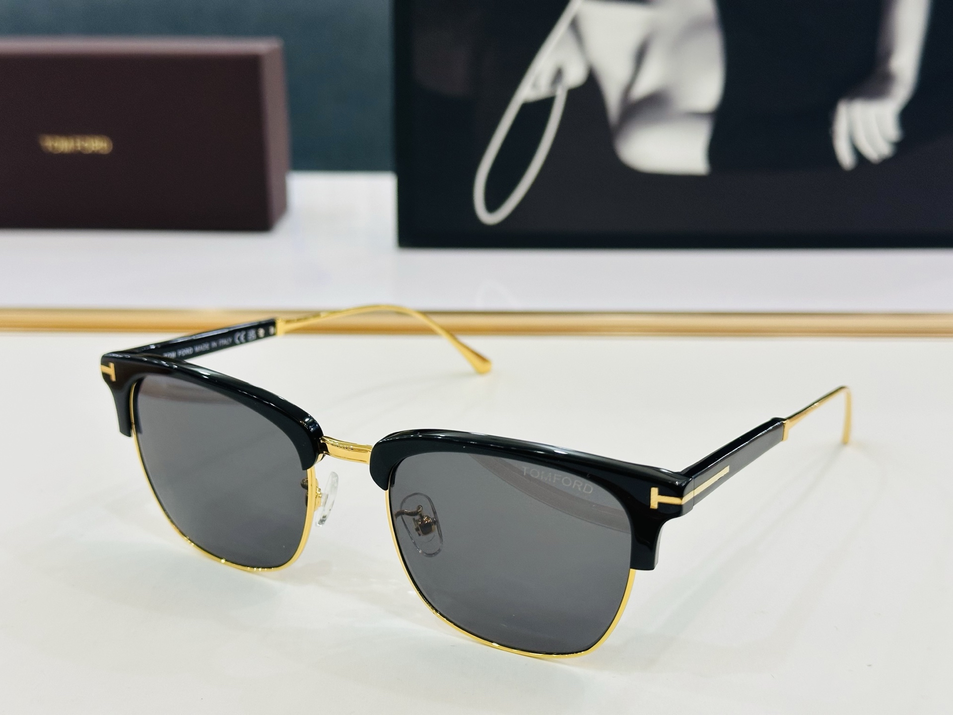 TOM FOR* 汤姆家 FT5590-B Size：58口20-145 板材太阳镜 C酷帅眼镜男女同款