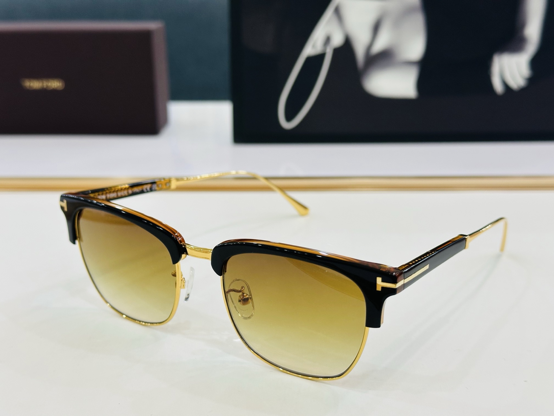 TOM FOR* 汤姆家 FT5590-B Size：58口20-145 板材太阳镜 C酷帅眼镜男女同款