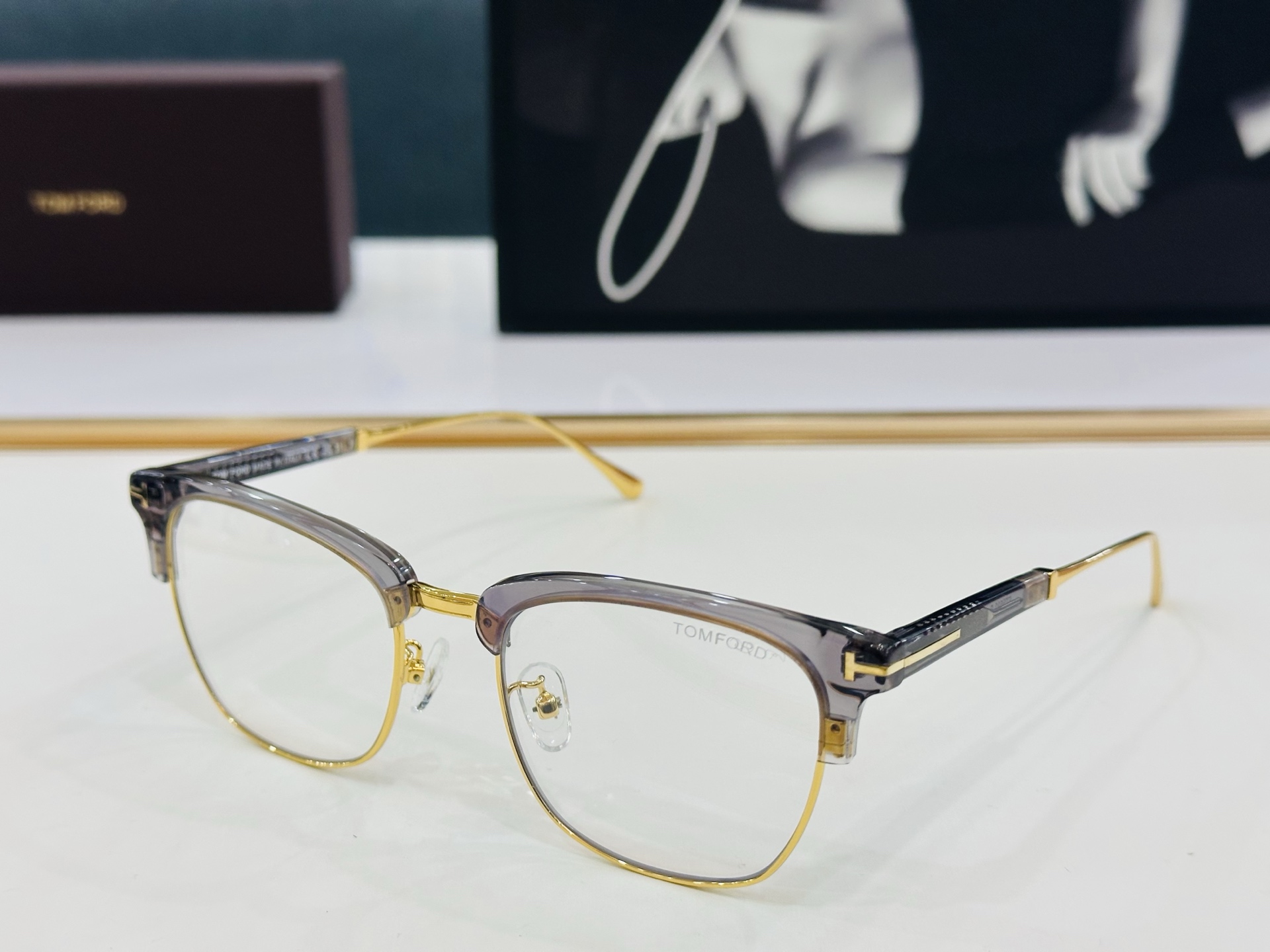 TOM FOR* 汤姆家 FT5590-B Size：58口20-145 C酷帅眼镜男女同款 经典大气 