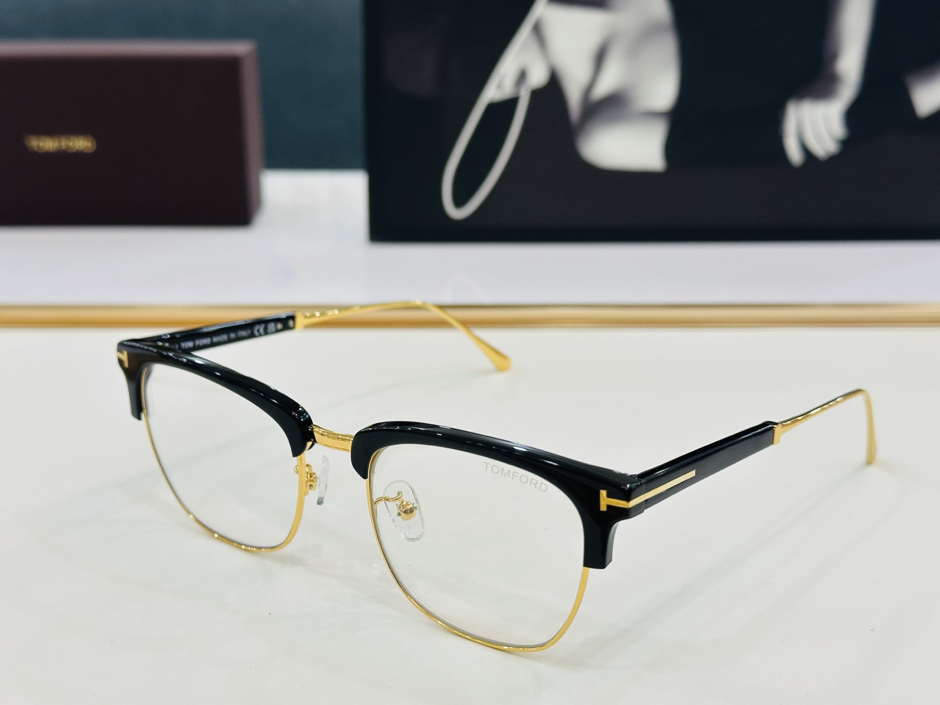 TOM FOR* 汤姆家 FT5590-B Size：58口20-145 C酷帅眼镜男女同款 经典大气 