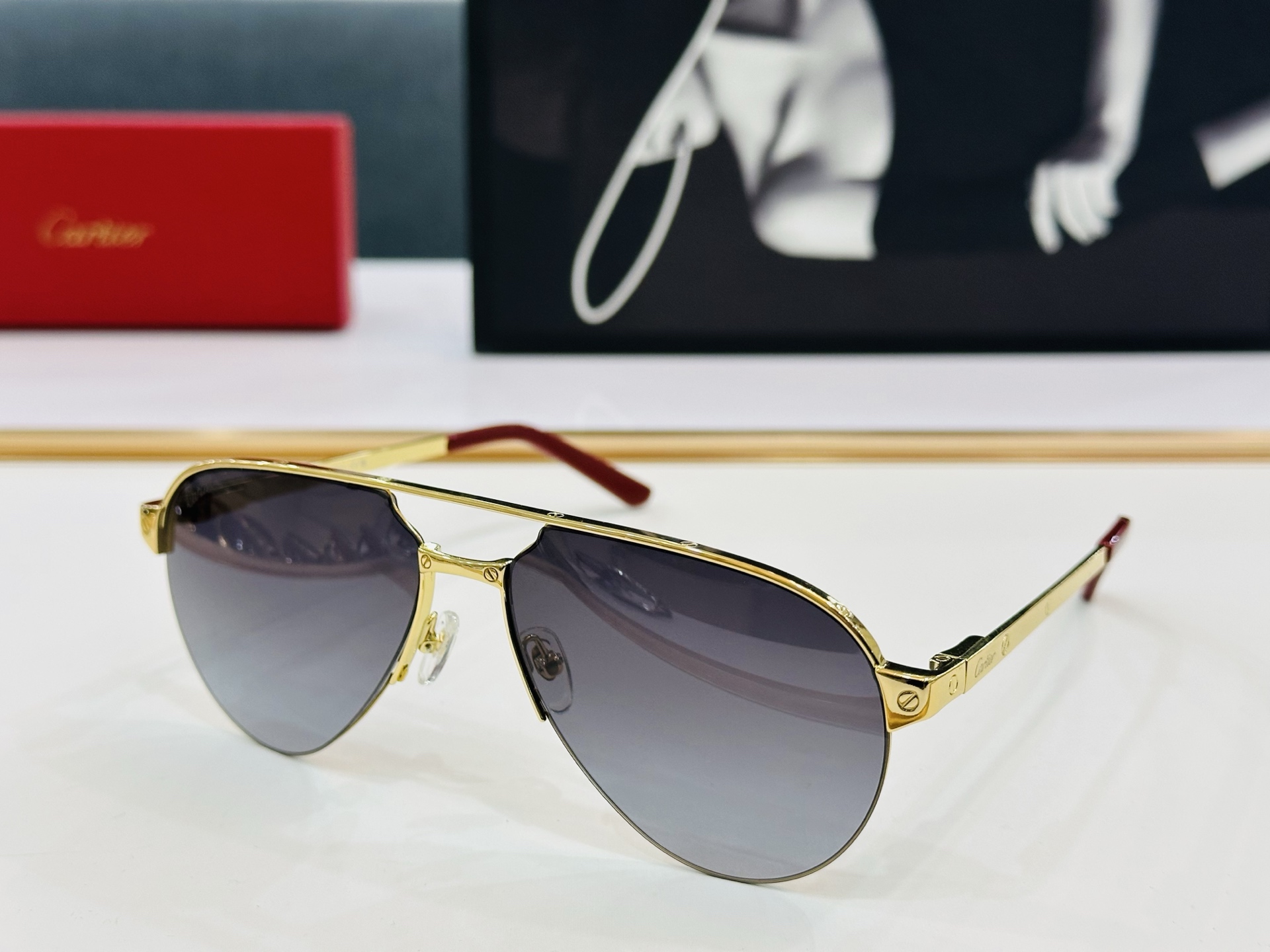 🆕 原版Cartie* 卡家 官网经典款 太阳镜 CT0386S Size：60口15-140 电镀工艺