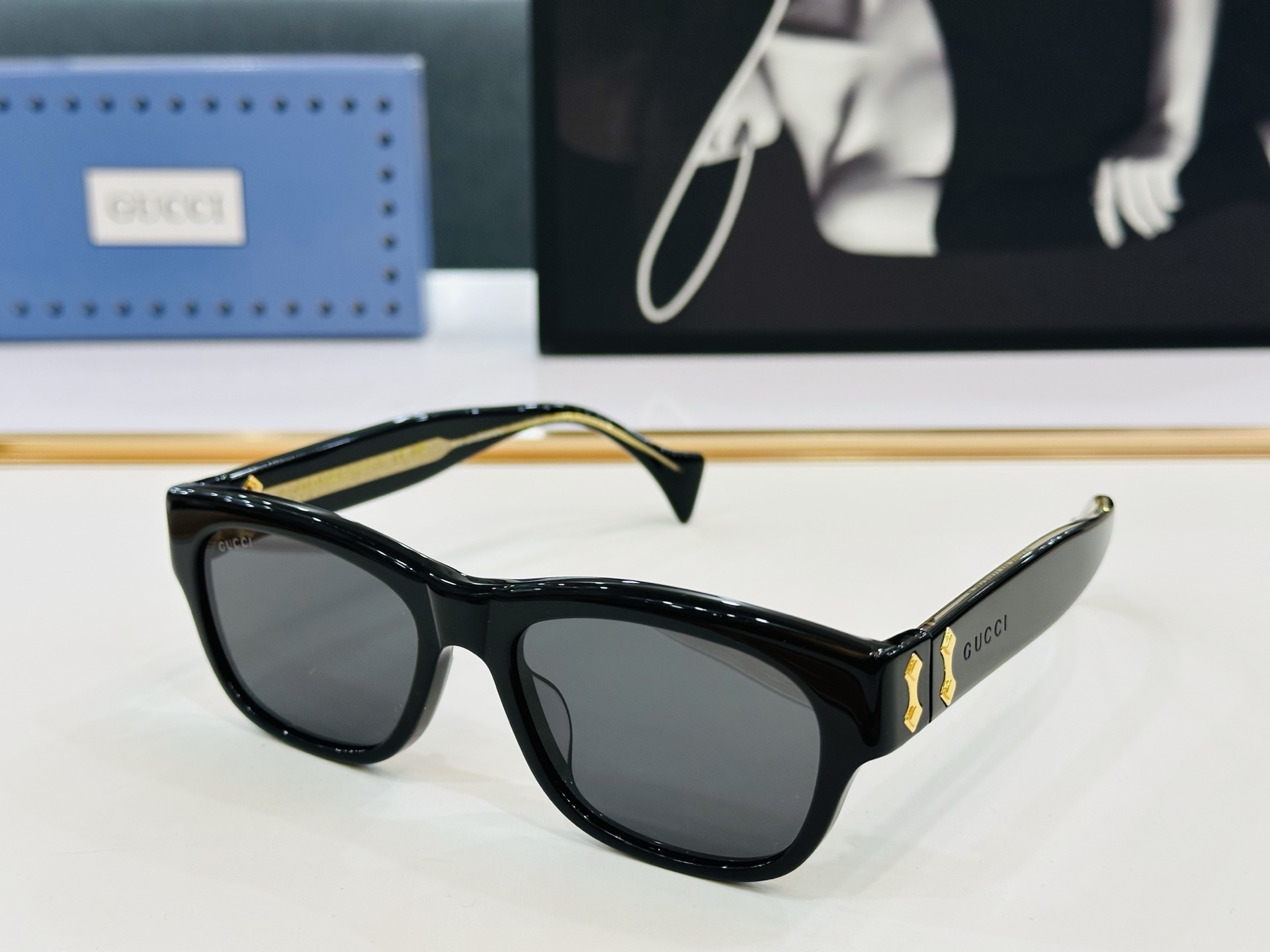 🔺GUCC*🔻 古家GG1706S Size：55口18-145 女士款 搭配镜框🔝🔝K时尚靓丽 个性十