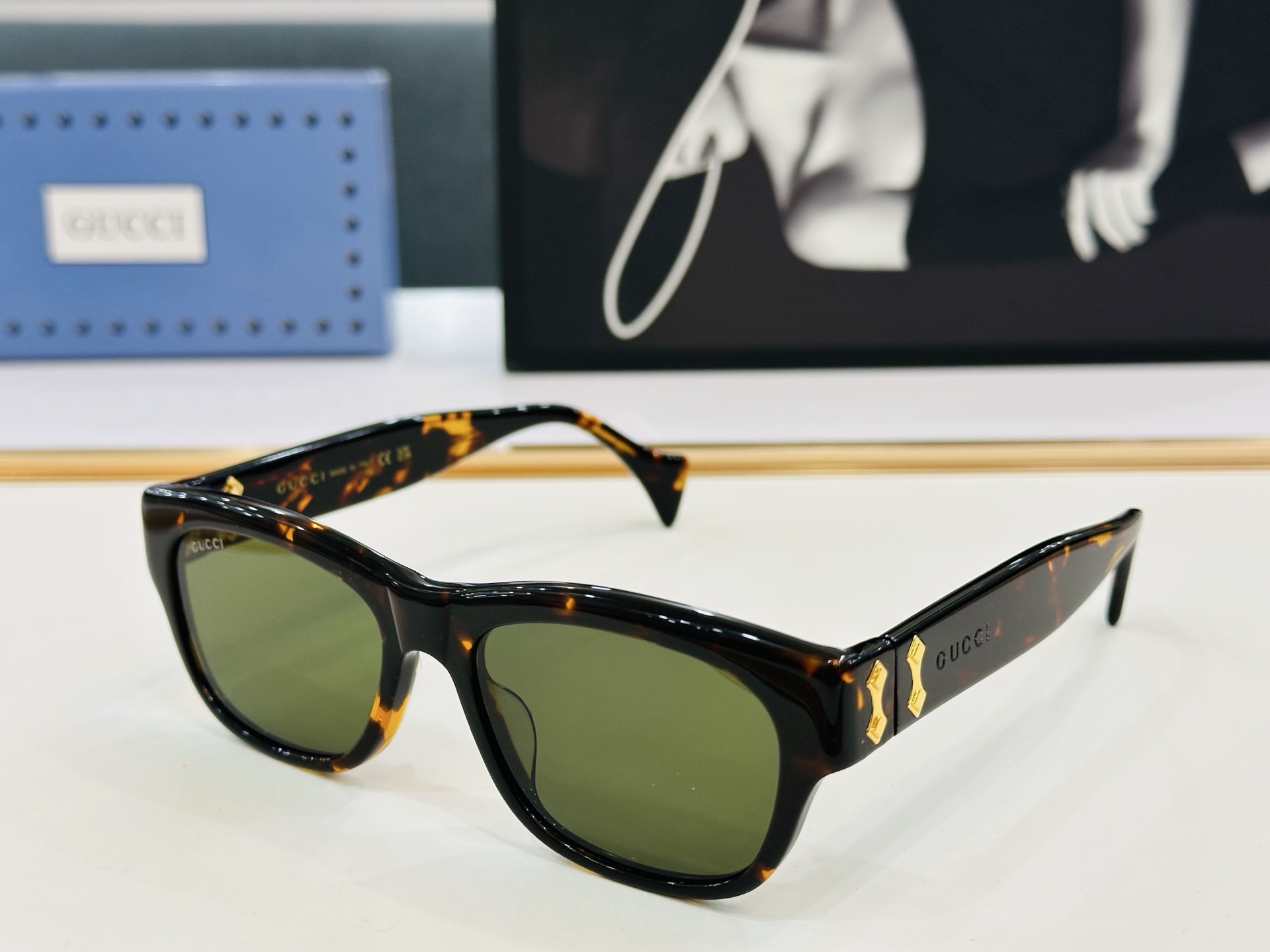 🔺GUCC*🔻 古家GG1706S Size：55口18-145 女士款 搭配镜框🔝🔝K时尚靓丽 个性十