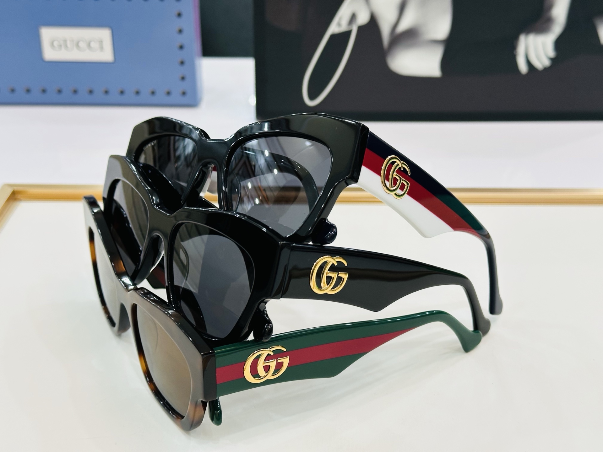 🔺GUCC*🔻 古家GG1422S Size：54口19-145 女士款 搭配镜框🔝🔝b时尚靓丽 个性十