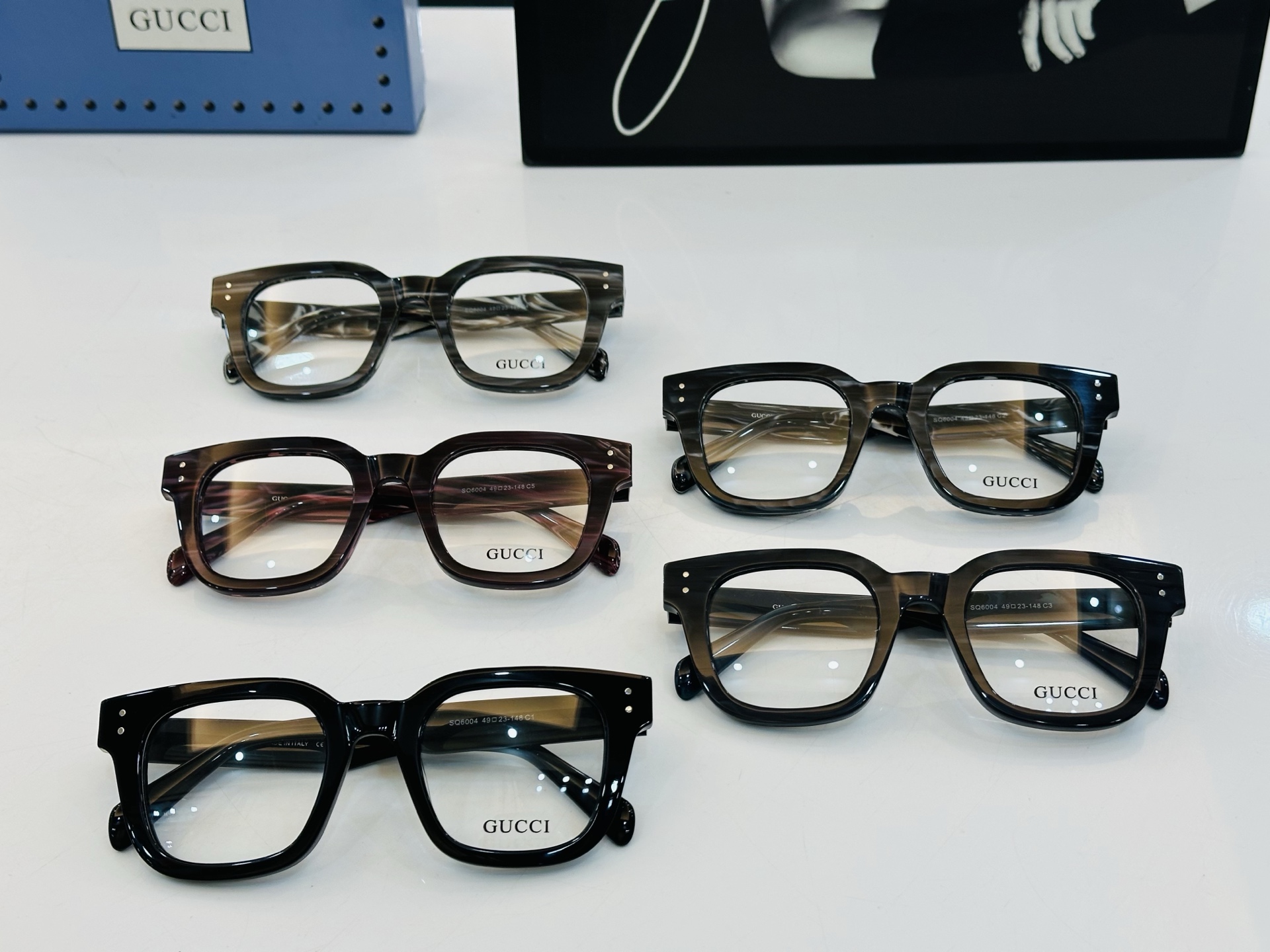 🆕 👏👏GUCC*👍古家GG6004  Size：49口23-148 搭配镜框🔝J❤配光架 