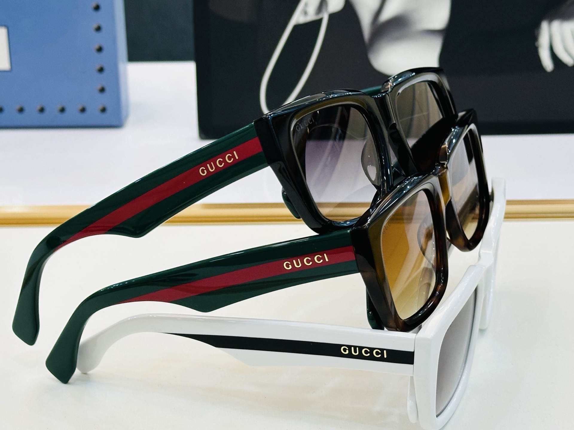 GUCC*🔻 古家GG1636  Size：55口20-145 原版墨镜搭配镜框🔝🔝时尚靓丽 b个性十足