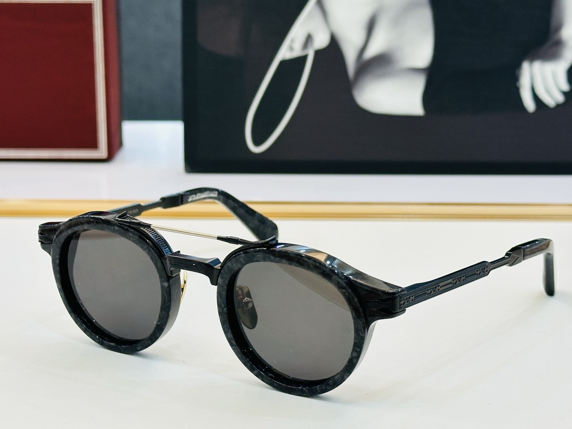 JACQUES MARIE JMMDG1N 日本手工眼镜 镜框採用上板材打造出  SIZE：45口25 