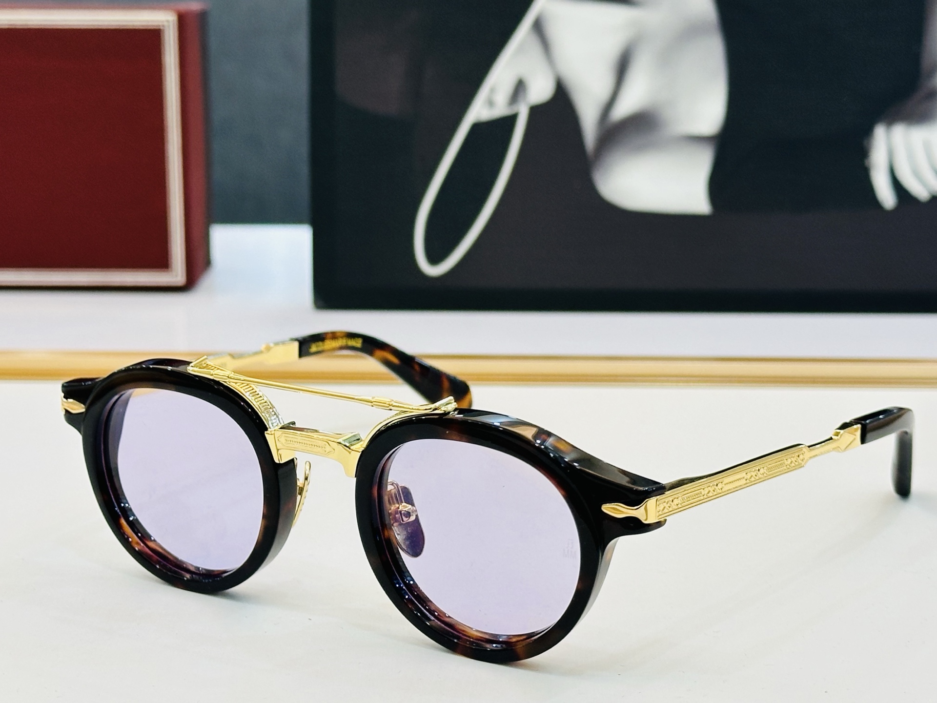JACQUES MARIE JMMDG1N 日本手工眼镜 镜框採用上板材打造出  SIZE：45口25 