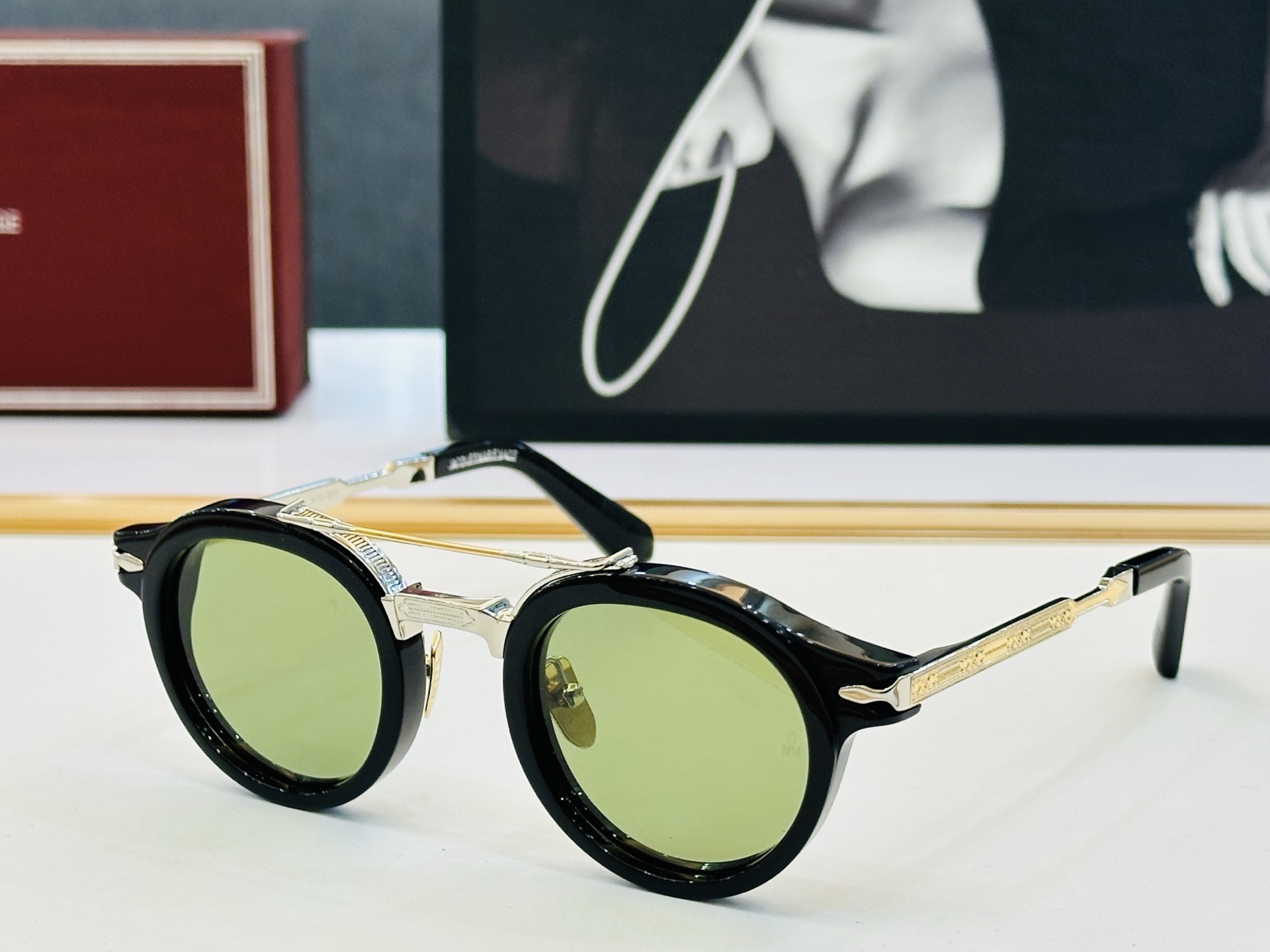 JACQUES MARIE JMMDG1N 日本手工眼镜 镜框採用上板材打造出  SIZE：45口25 