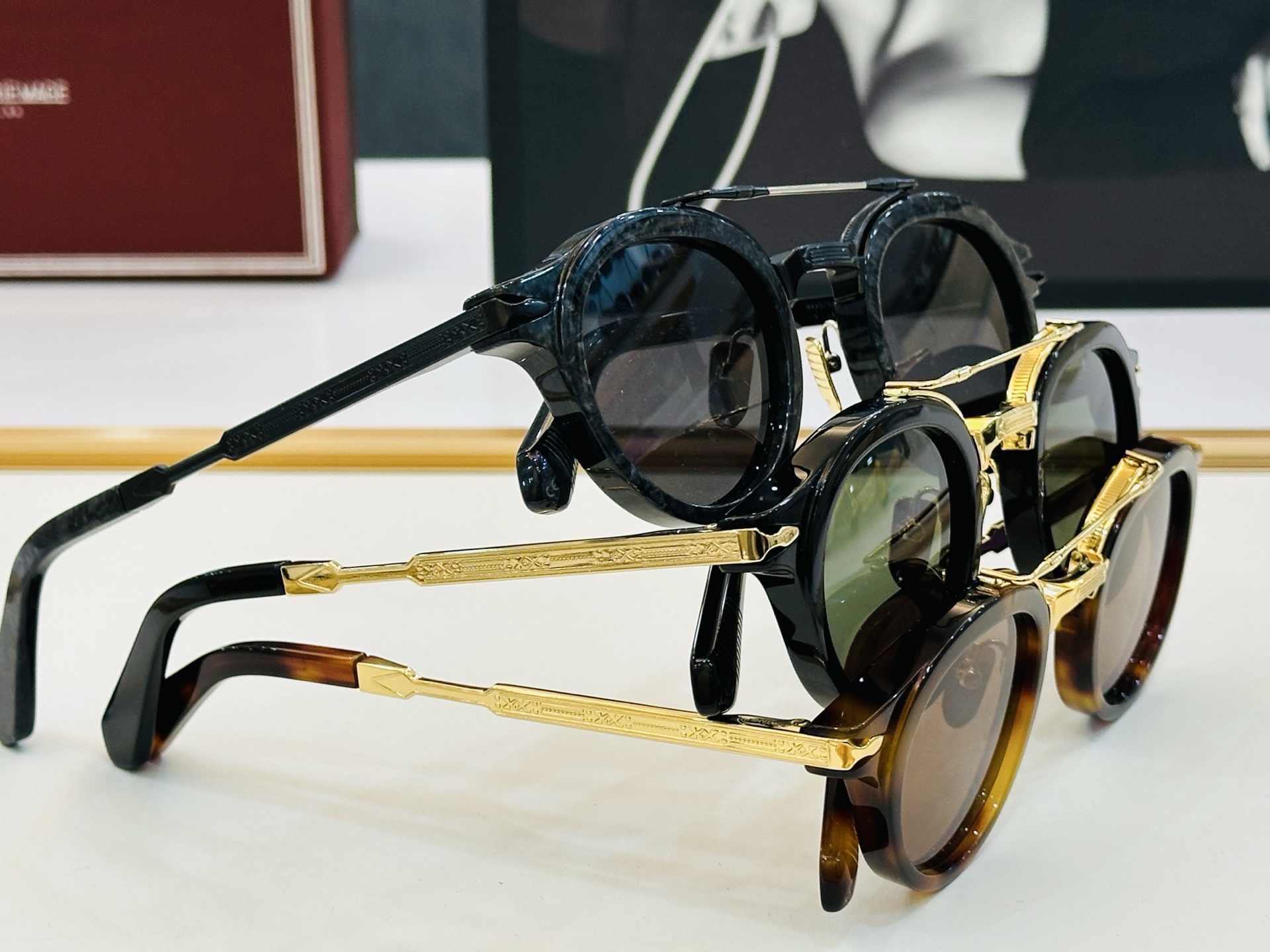 JACQUES MARIE JMMDG1N 日本手工眼镜 镜框採用上板材打造出  SIZE：45口25 