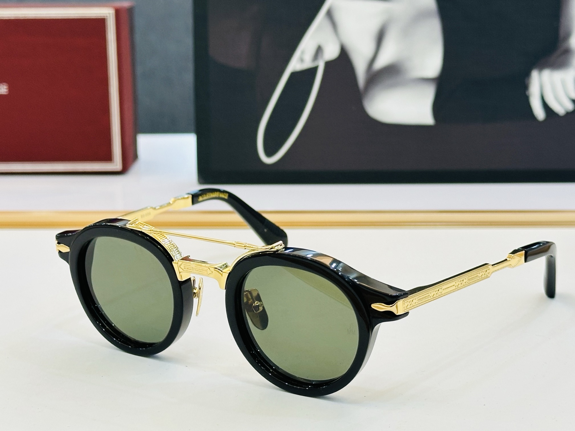 JACQUES MARIE JMMDG1N 日本手工眼镜 镜框採用上板材打造出  SIZE：45口25 