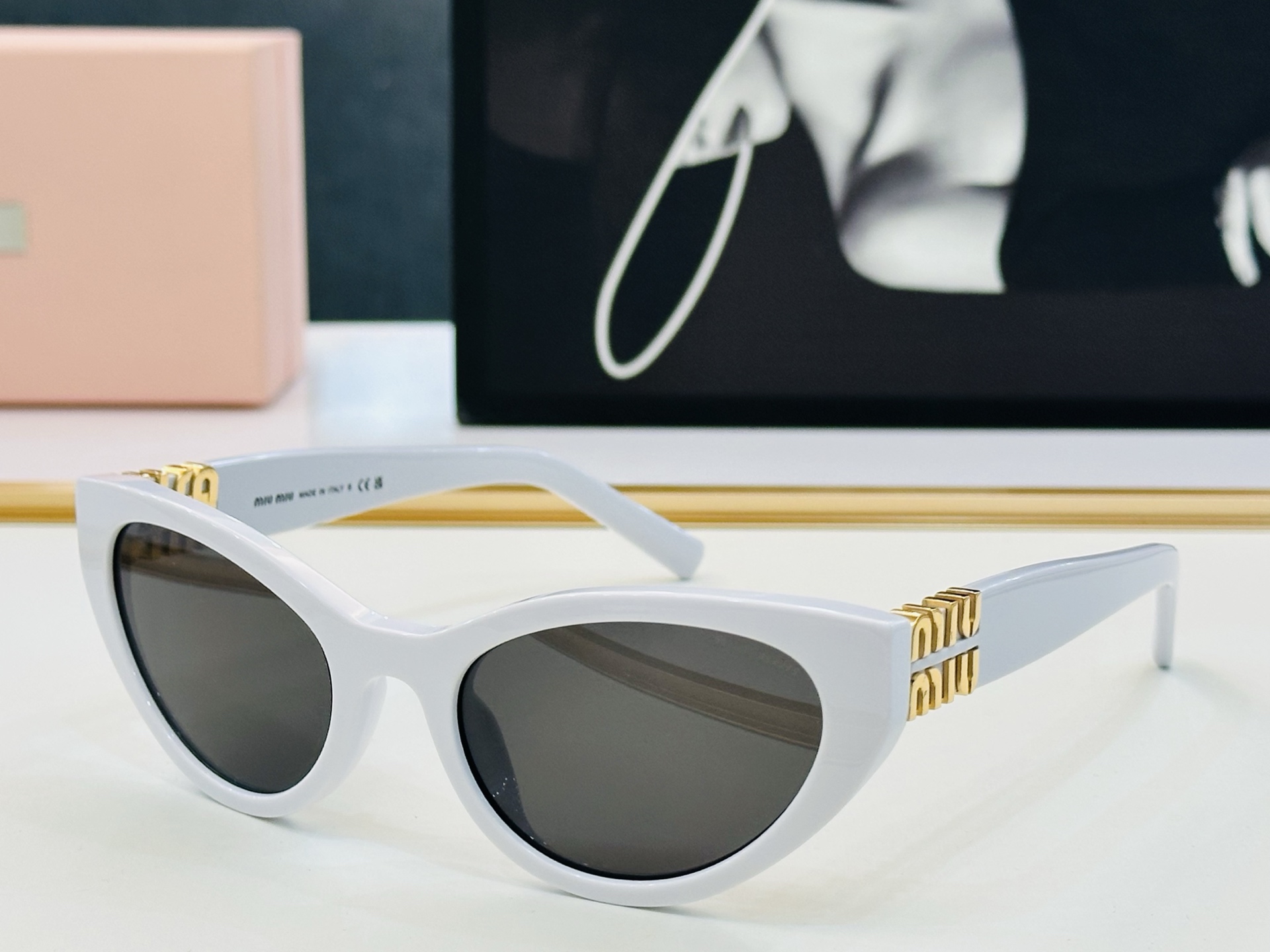 Miu Miu SMUA04SF Cat Eye Sunglasses, Stylish Black Frame, UV Protection 5 i1749122998431 7348 0 3