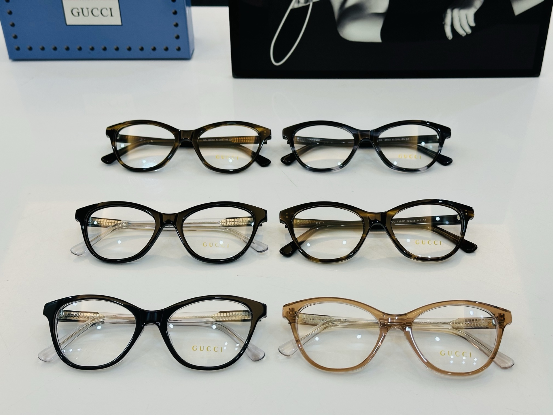🆕 👏👏GUCC*👍古家GG1286O Size：52口18-145 搭配镜框🔝H❤配光架 