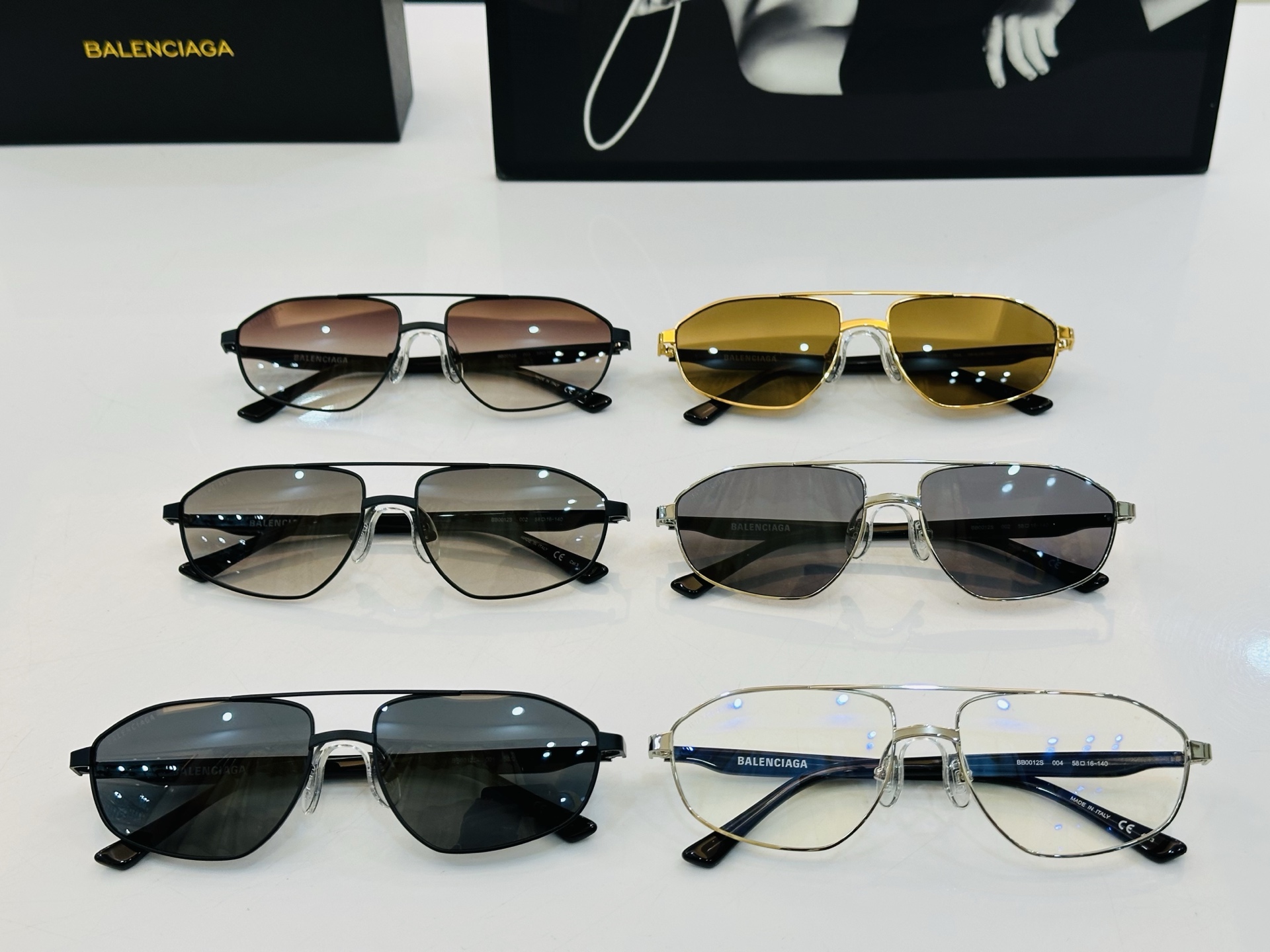 BALENCIAGA巴黎世家 BB0012S SIZE：58口16-140  最新 版型很特别的设计 F