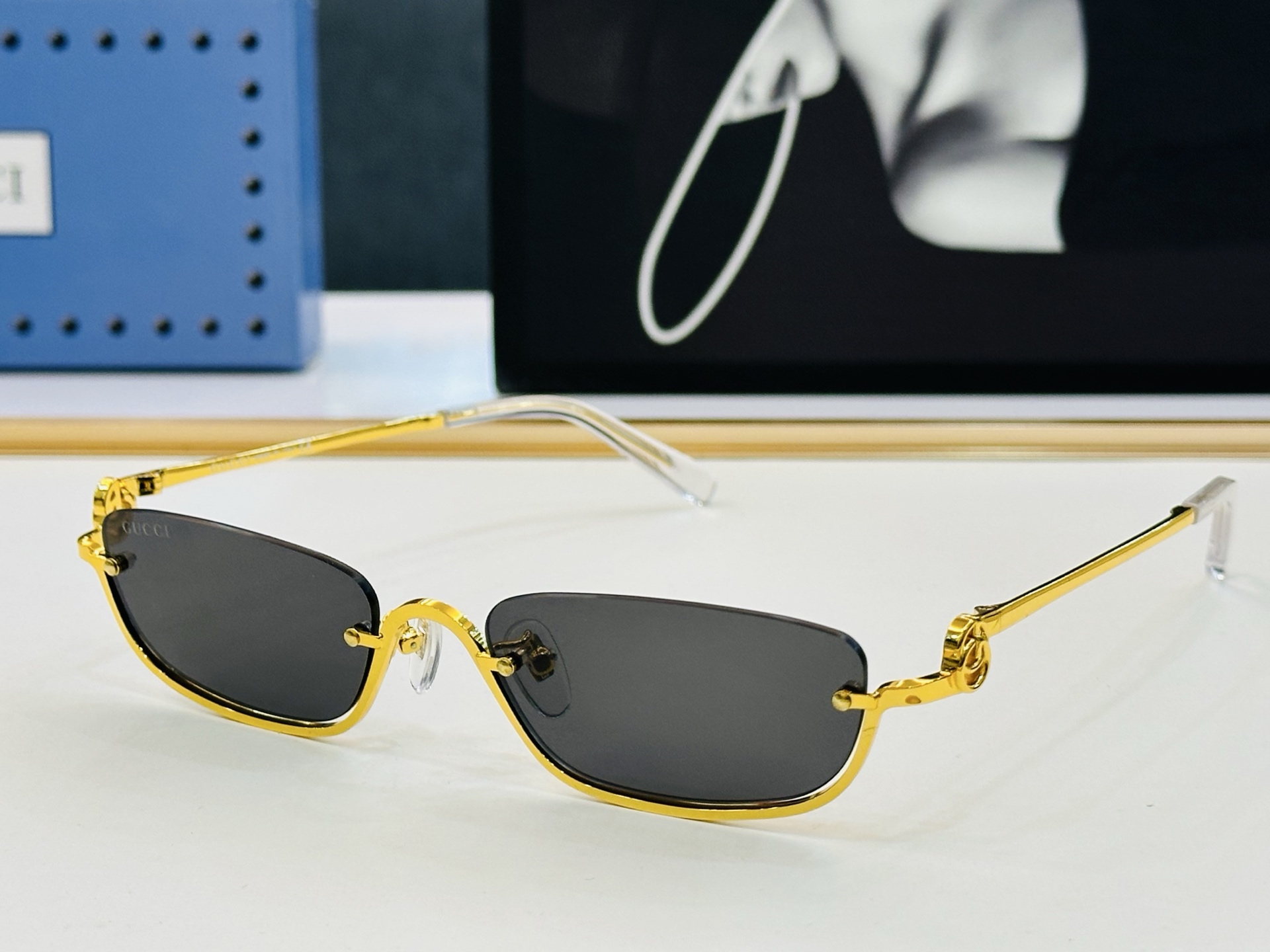 🔺GUCC*🔻 古家GG1278S Size：56口20-145  原版墨镜搭配镜框🔝🔝时尚靓丽 F个性