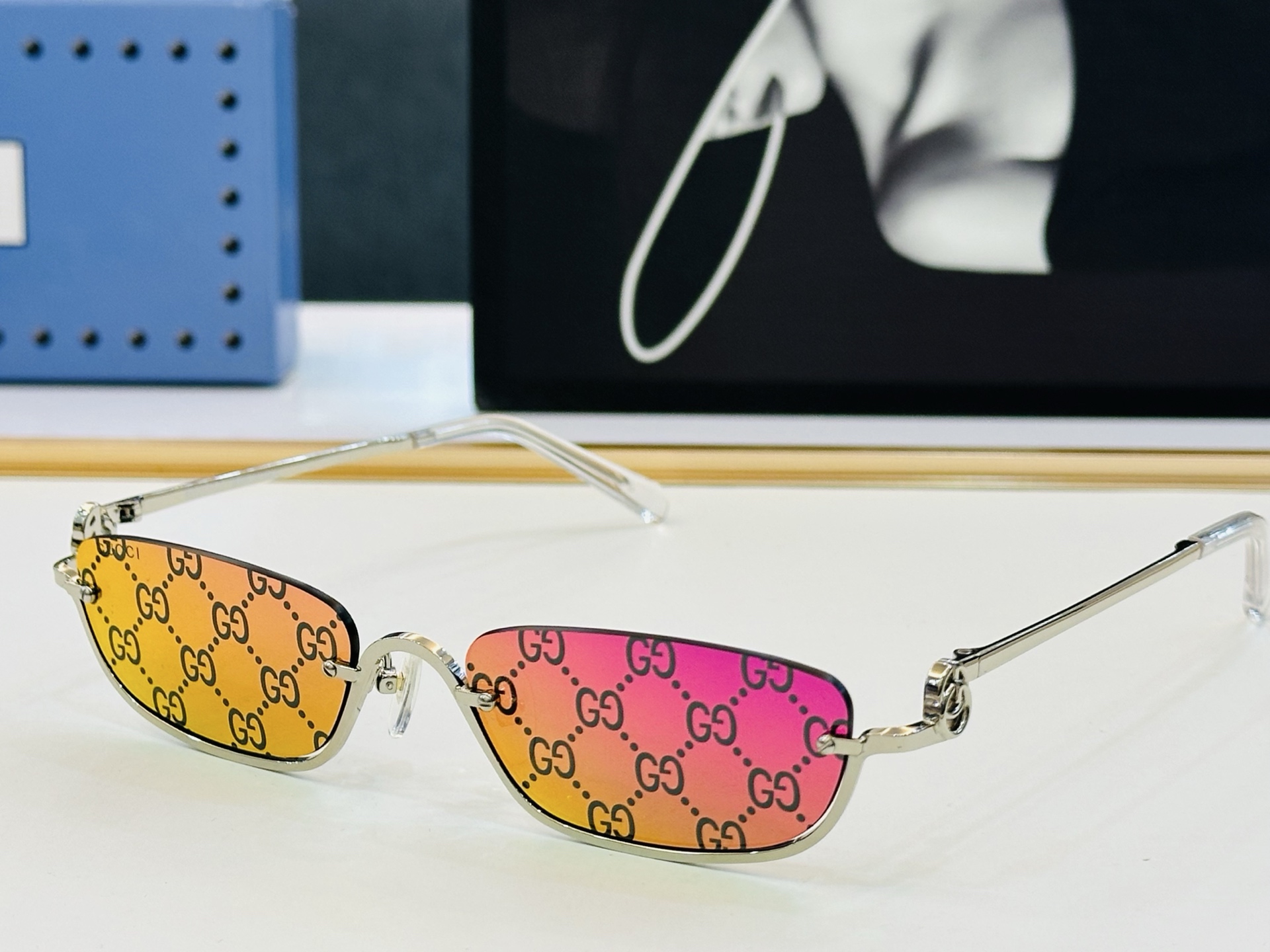 🔺GUCC*🔻 古家GG1278S Size：56口20-145  原版墨镜搭配镜框🔝🔝时尚靓丽 F个性