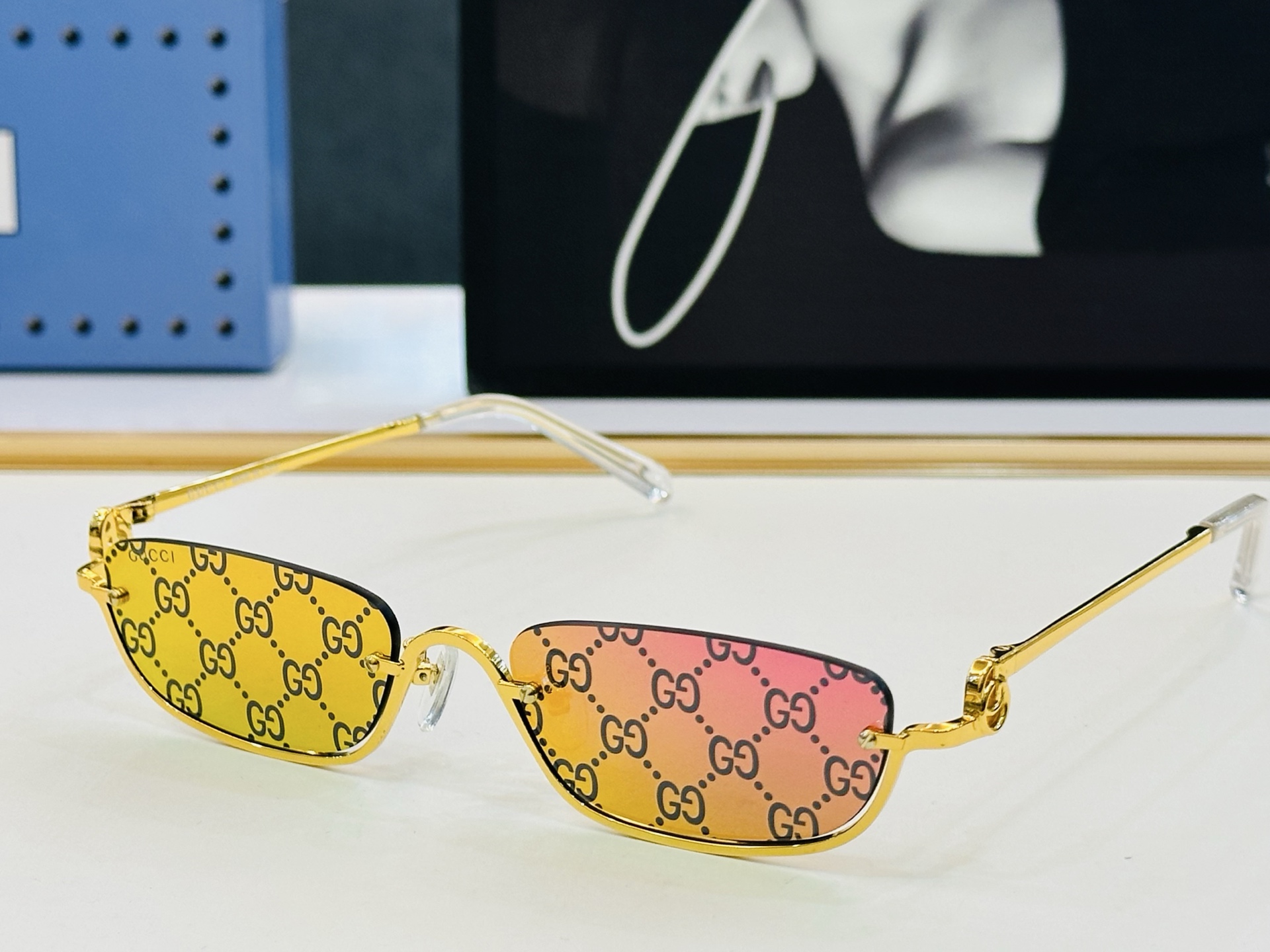 🔺GUCC*🔻 古家GG1278S Size：56口20-145  原版墨镜搭配镜框🔝🔝时尚靓丽 F个性